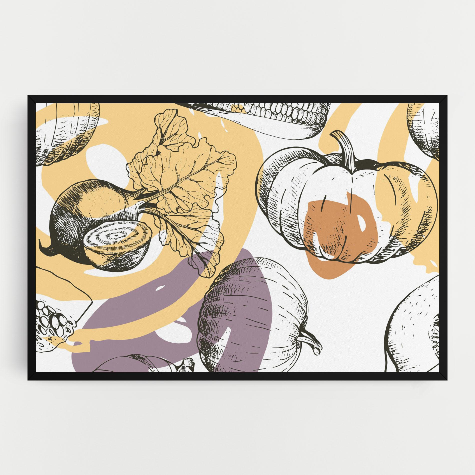 Vászonkép Cream Vegetables Art mockup 0