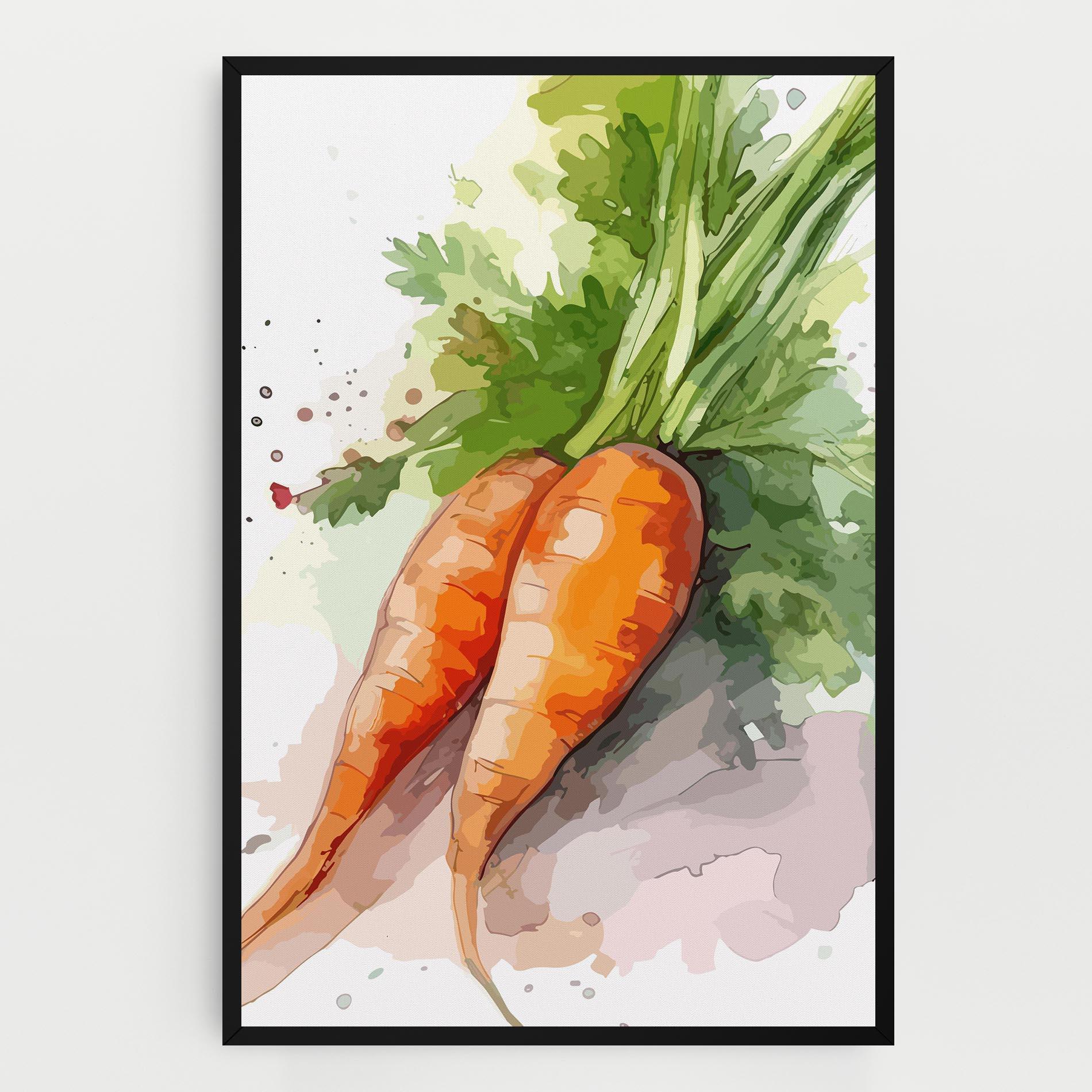 Vászonkép Carrot Watercolor mockup 0