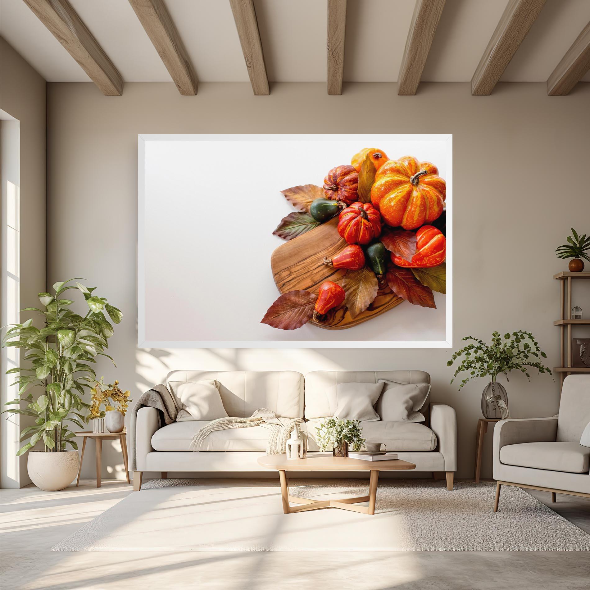 Vászonkép Autumn Pumpkins mockup 6