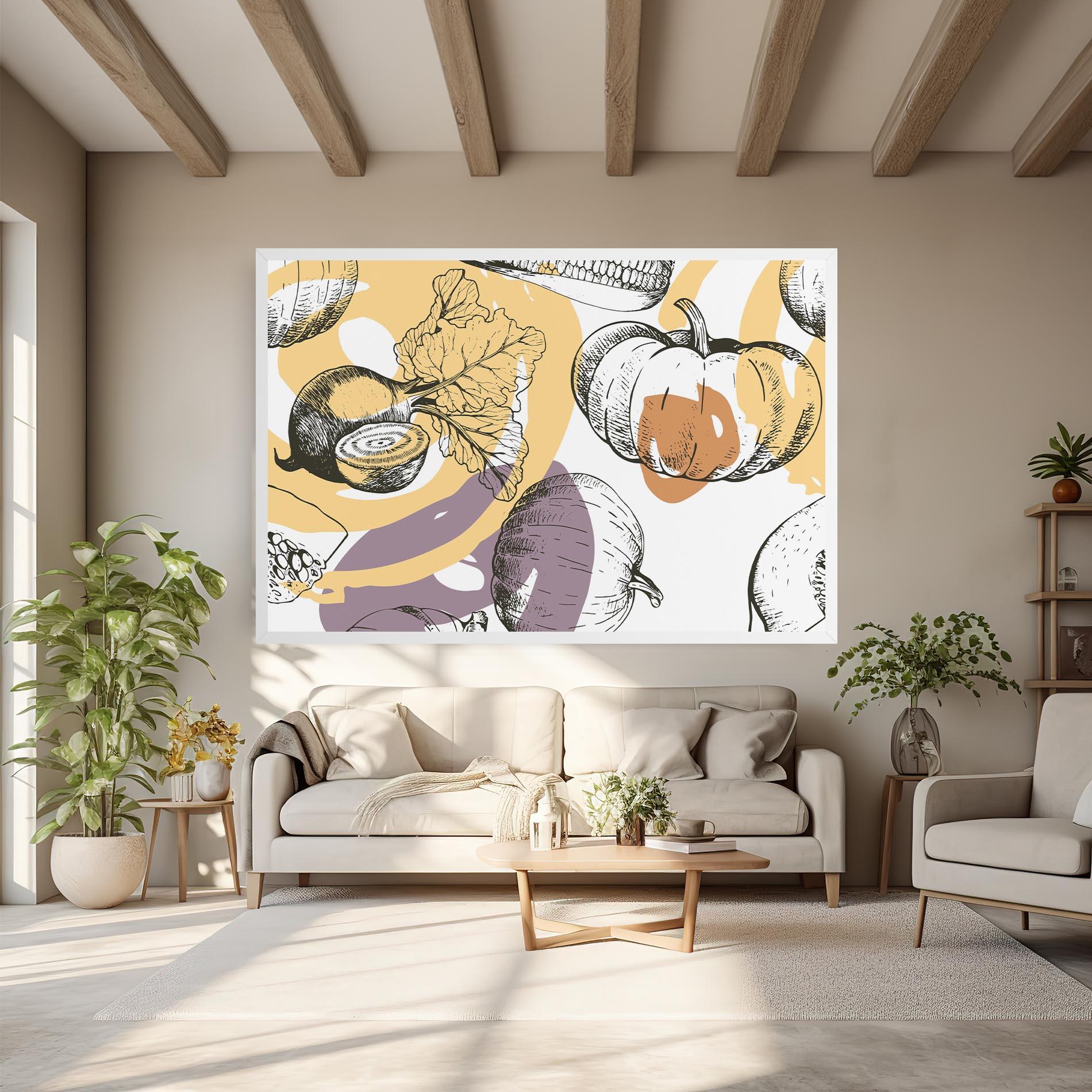 Vászonkép Cream Vegetables Art mockup 6