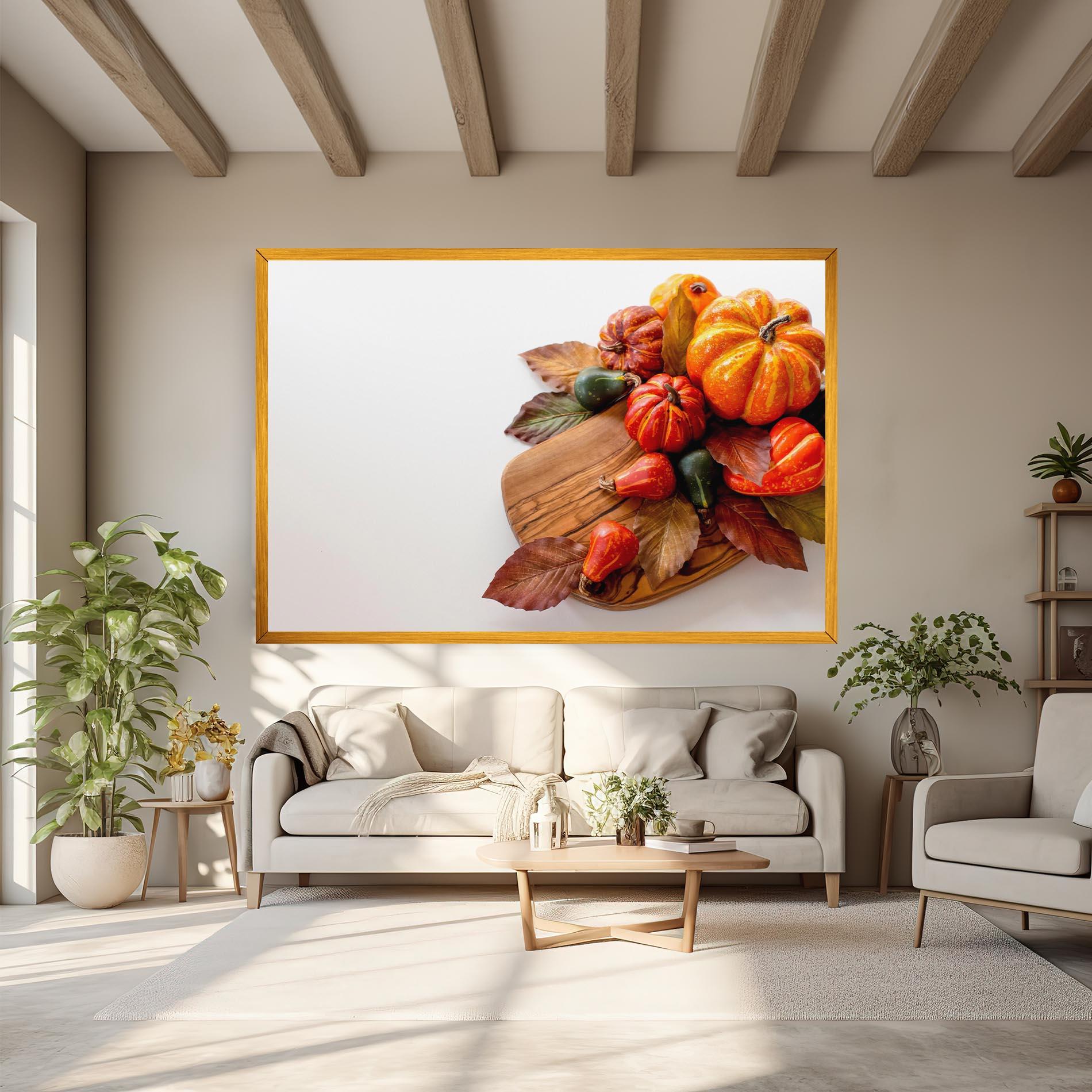 Vászonkép Autumn Pumpkins mockup 6