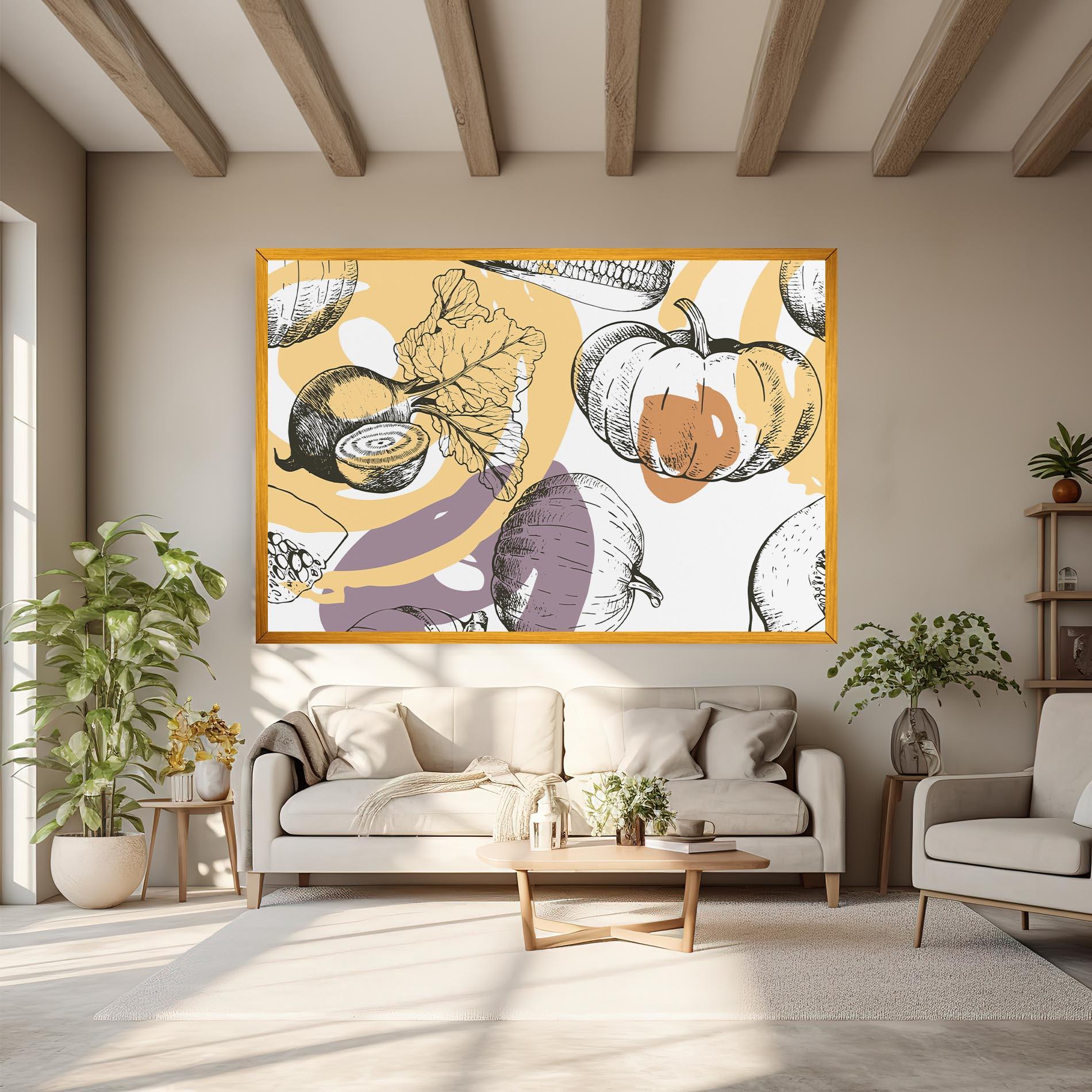 Vászonkép Cream Vegetables Art mockup 6