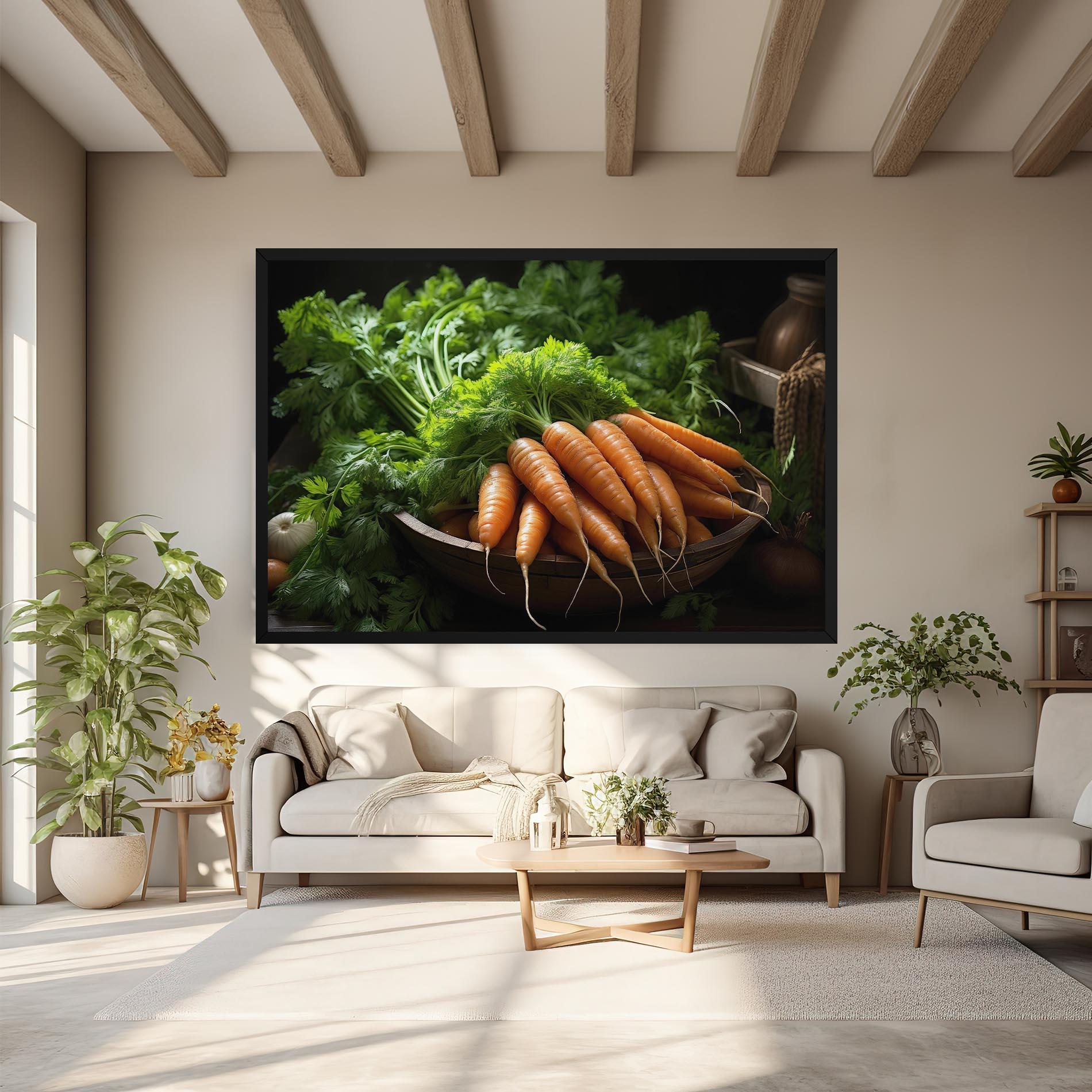 Vászonkép Fresh Carrots Basket mockup 6