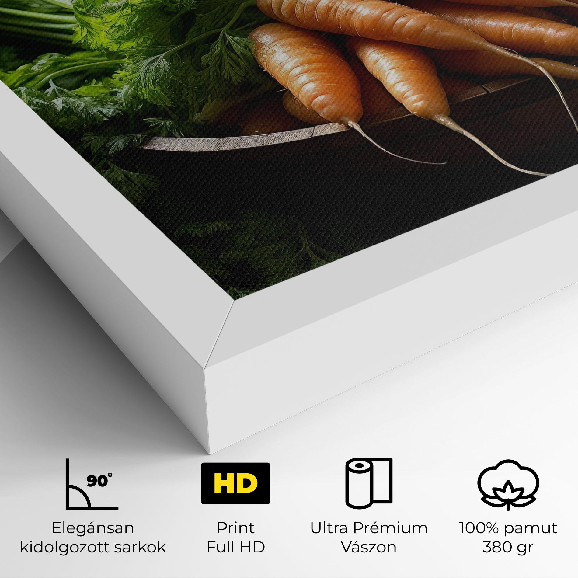 Vászonkép Fresh Carrots Basket mockup 4