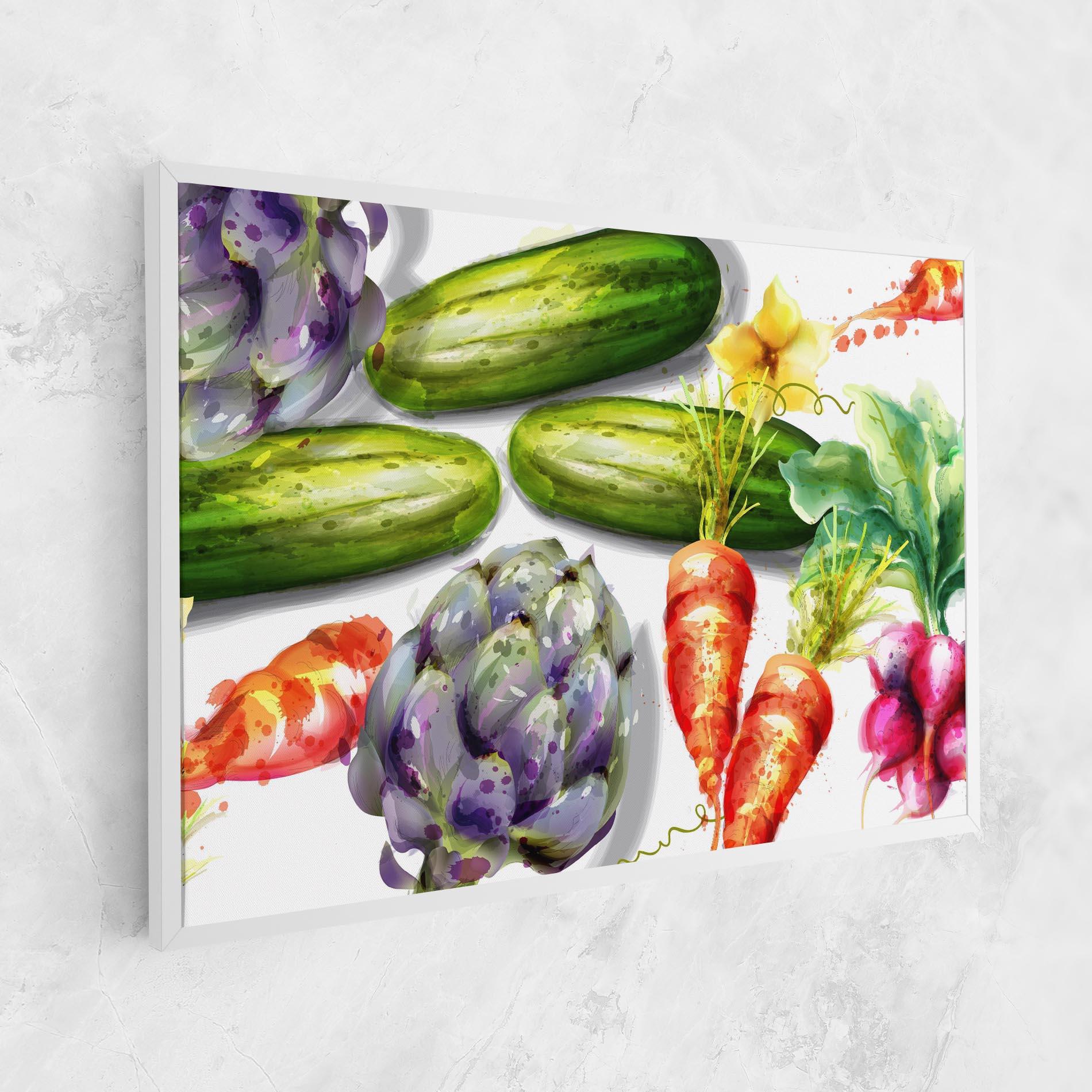 Vászonkép Watercolor Vegetables mockup 1