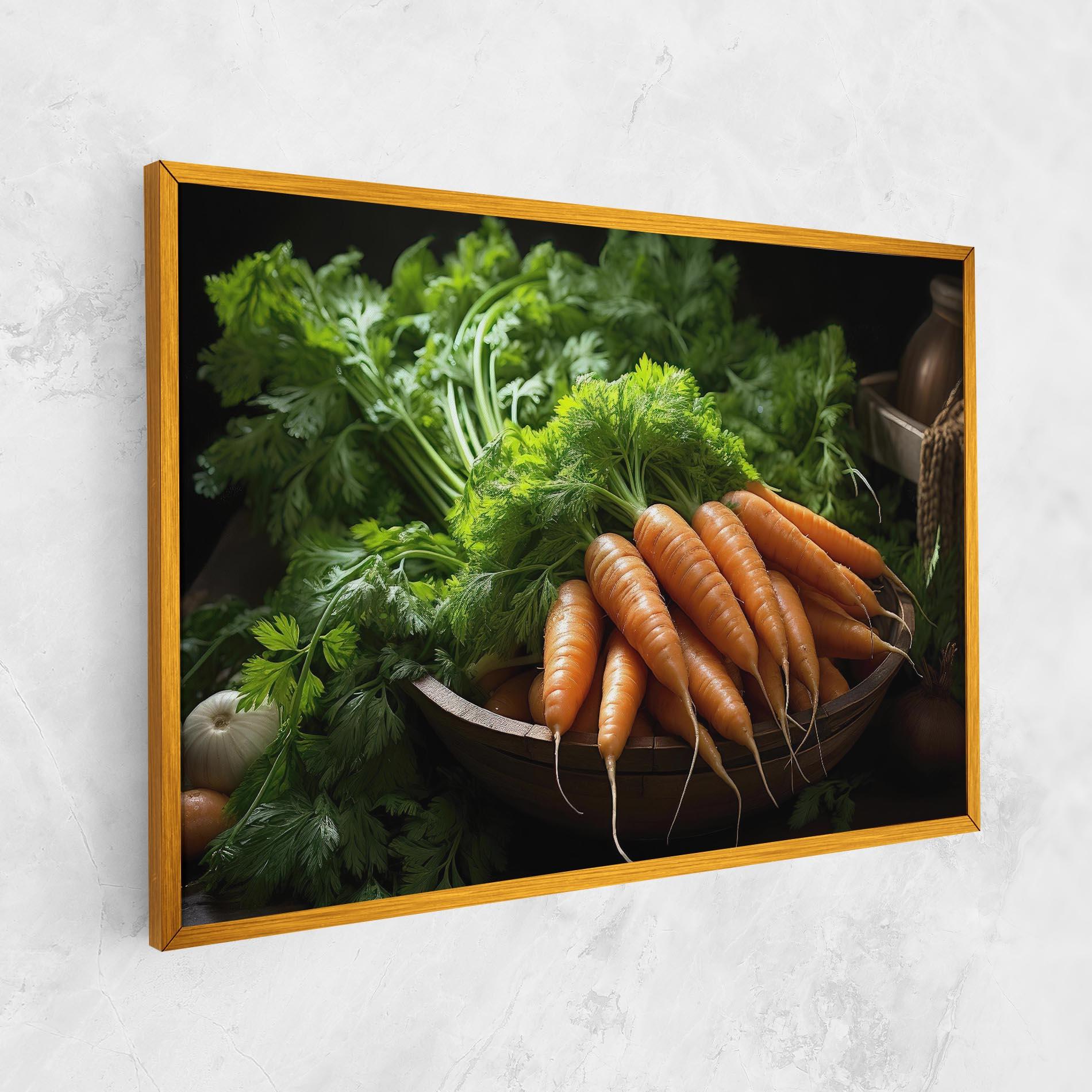 Vászonkép Fresh Carrots Basket mockup 1