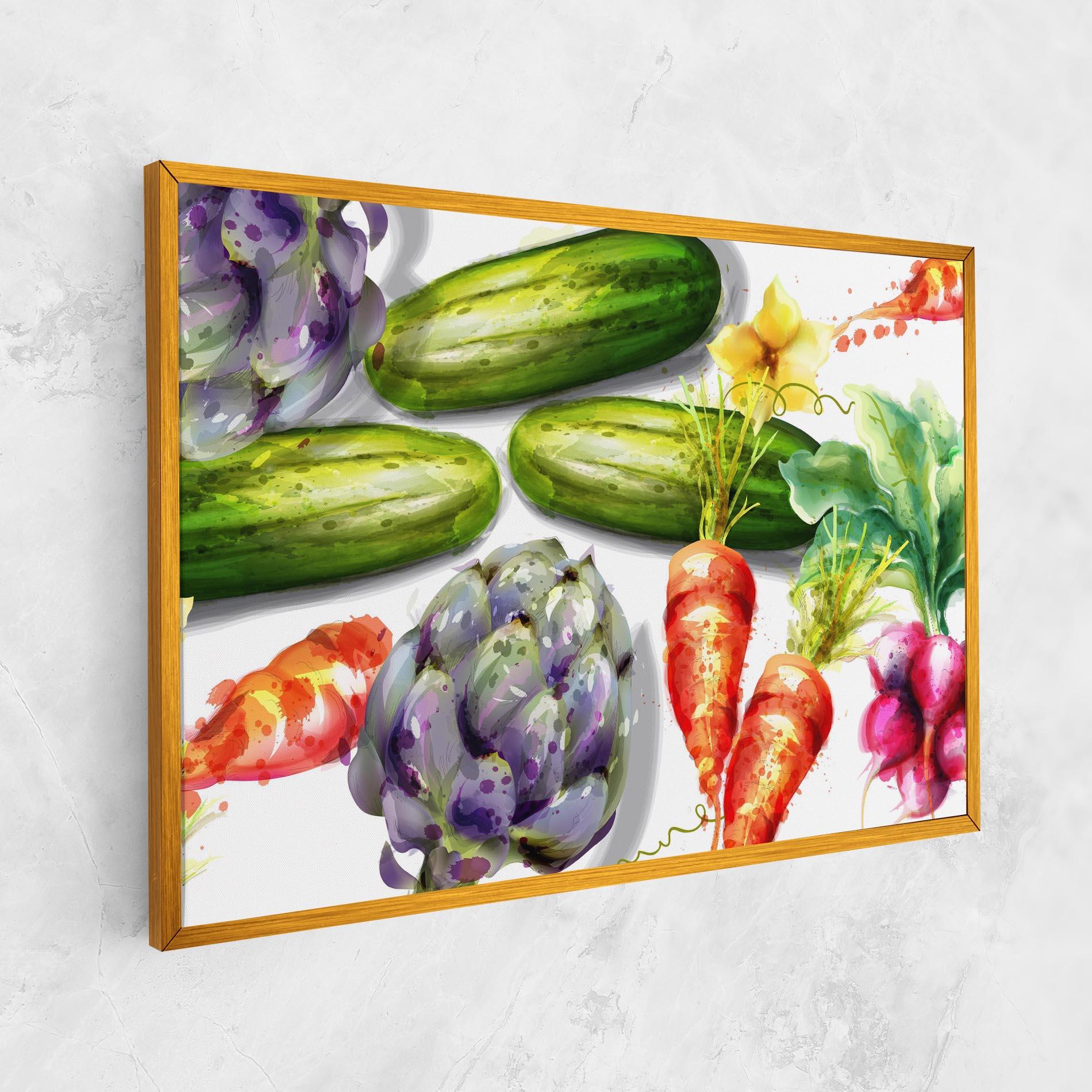 Vászonkép Watercolor Vegetables mockup 1