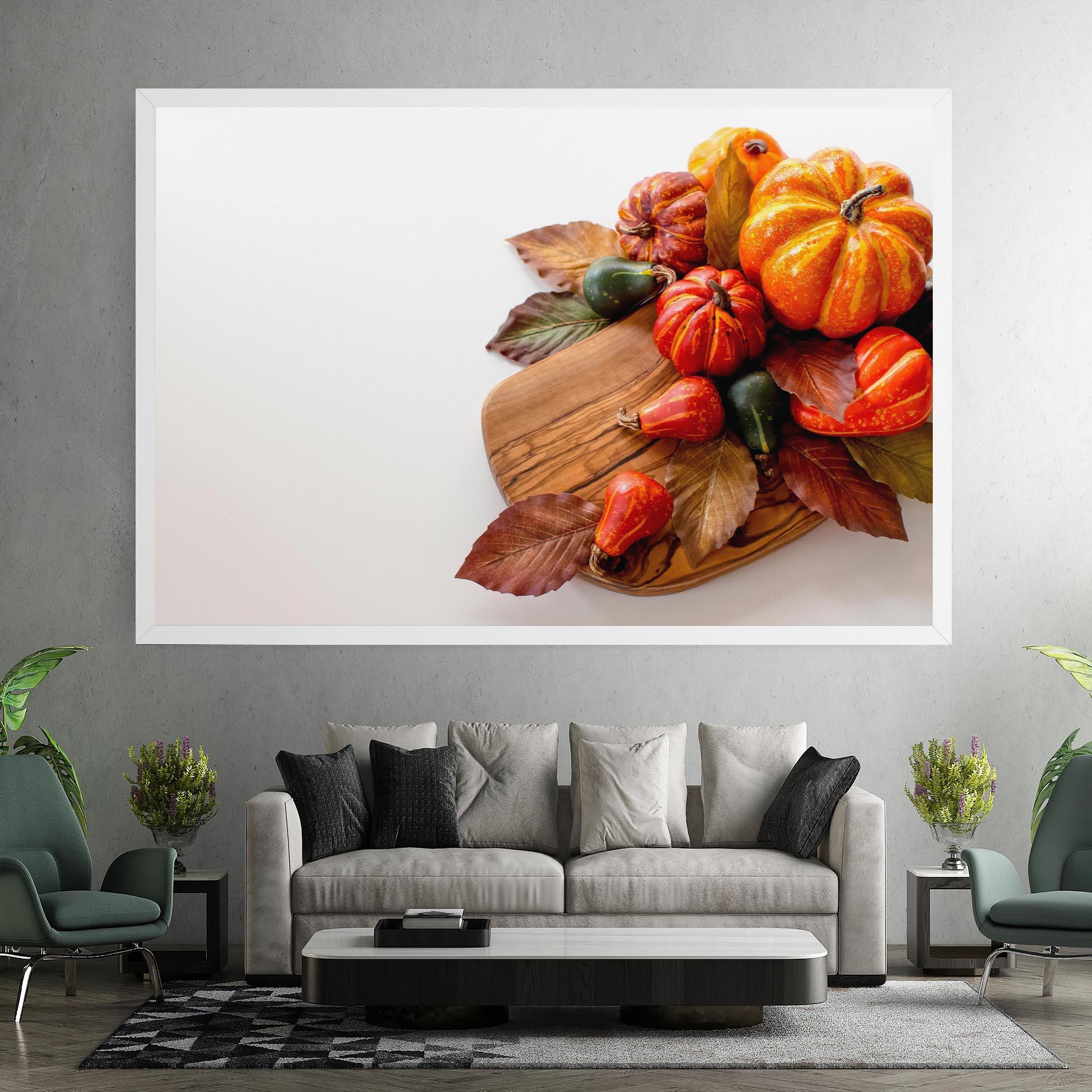 Vászonkép Autumn Pumpkins mockup 7