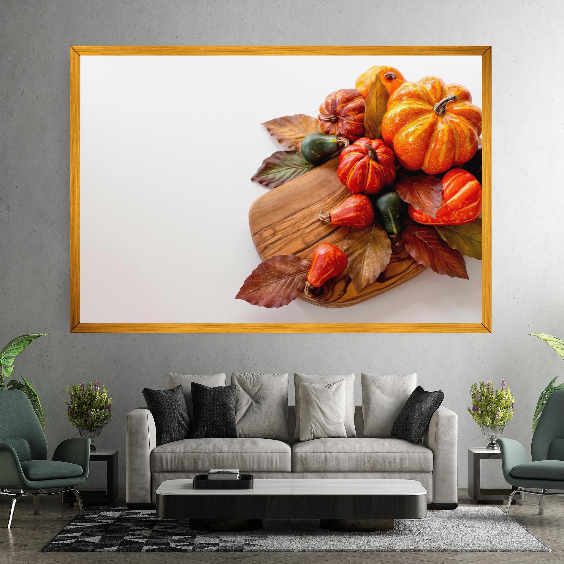 Vászonkép Autumn Pumpkins mockup 7