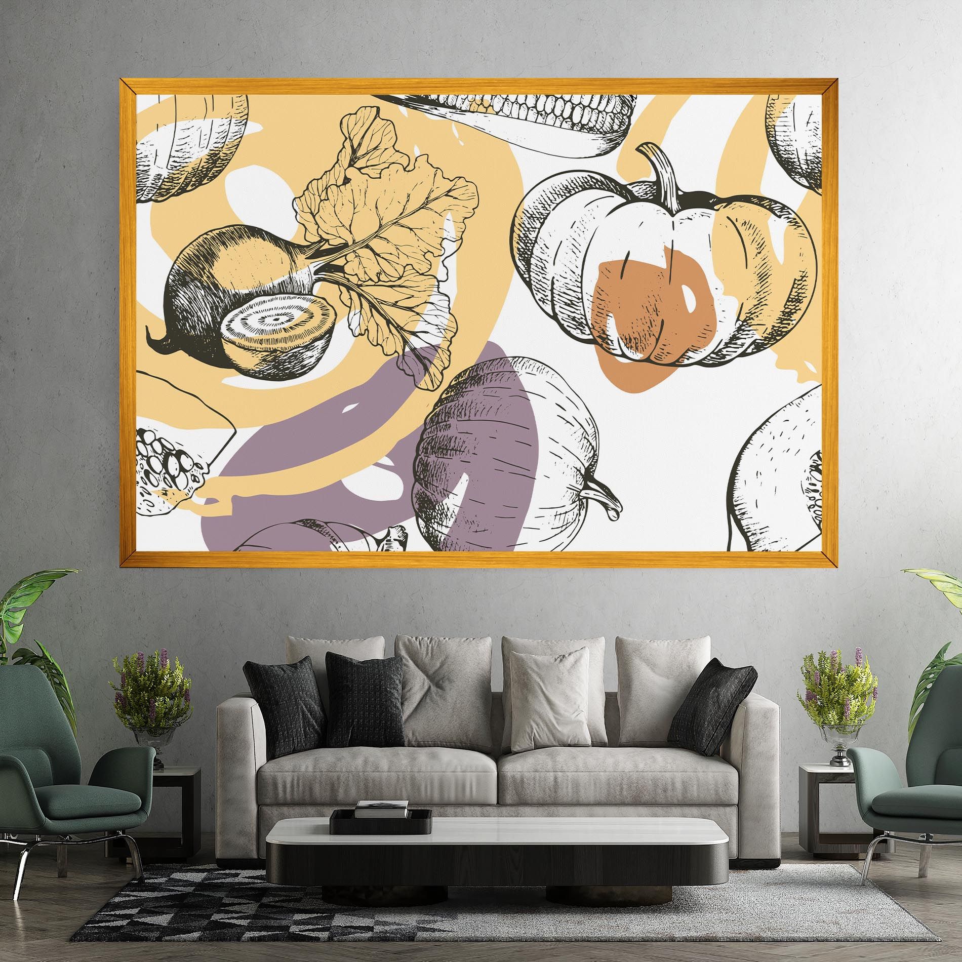 Cream Vegetables Art mockup 7