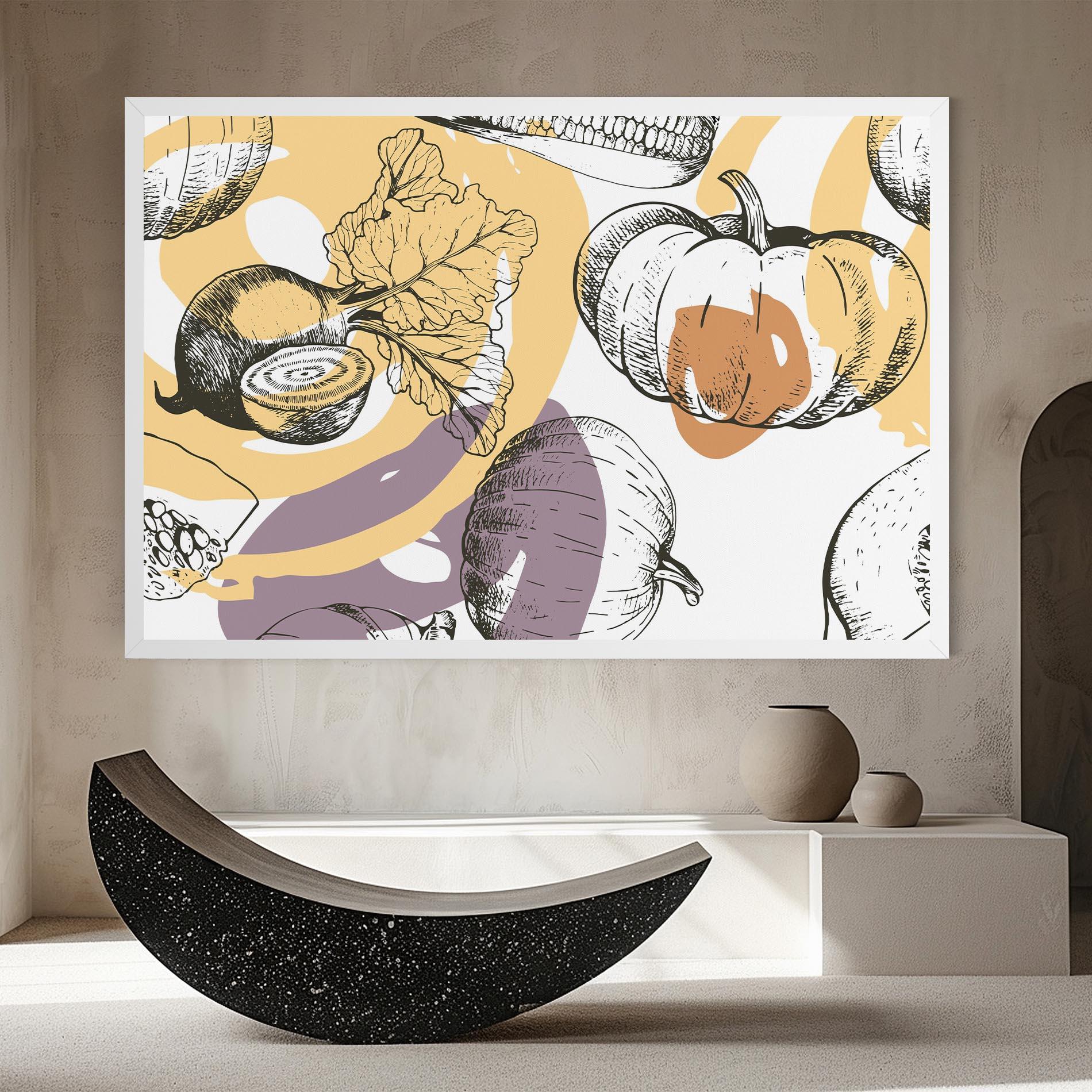 Vászonkép Cream Vegetables Art mockup 8