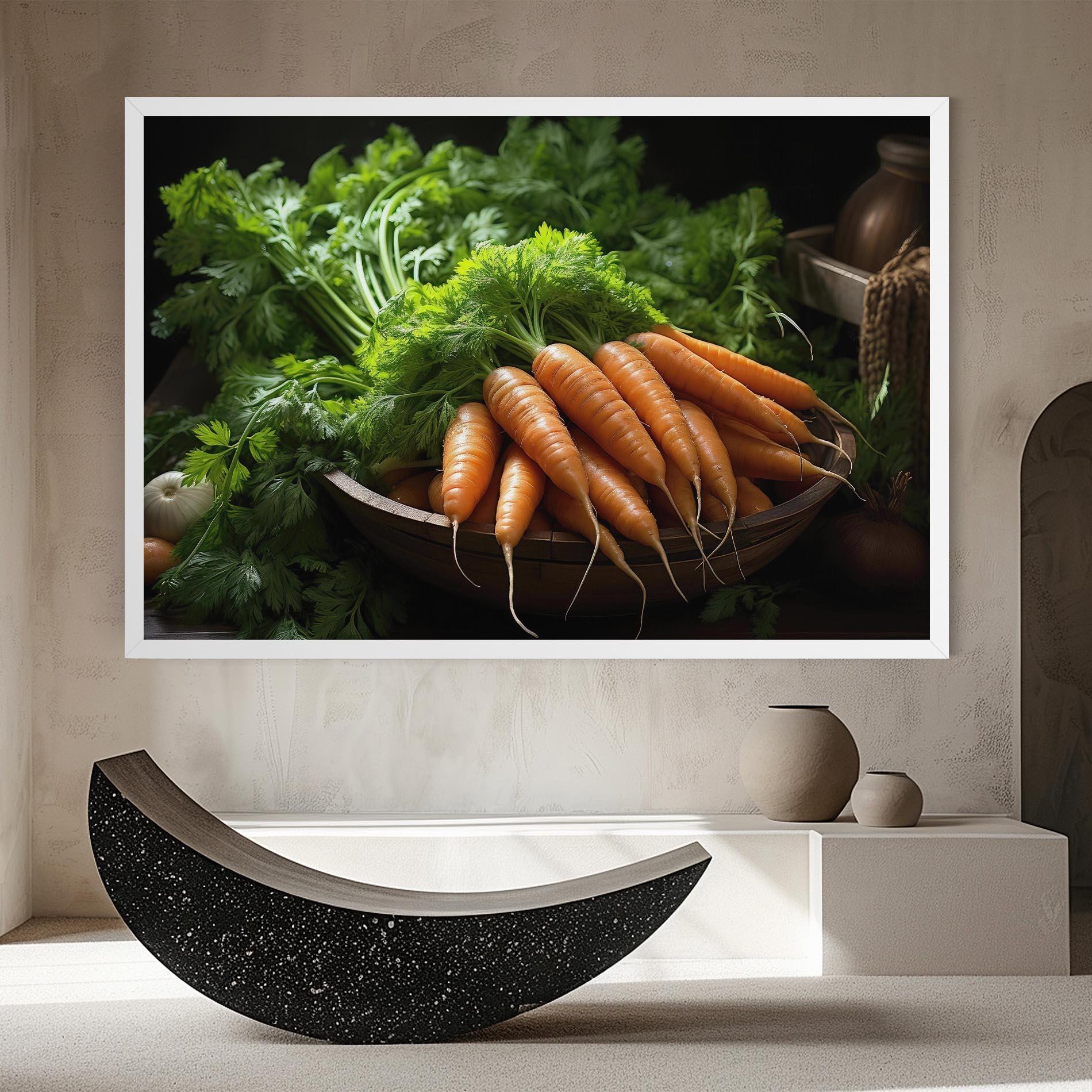 Vászonkép Fresh Carrots Basket mockup 8