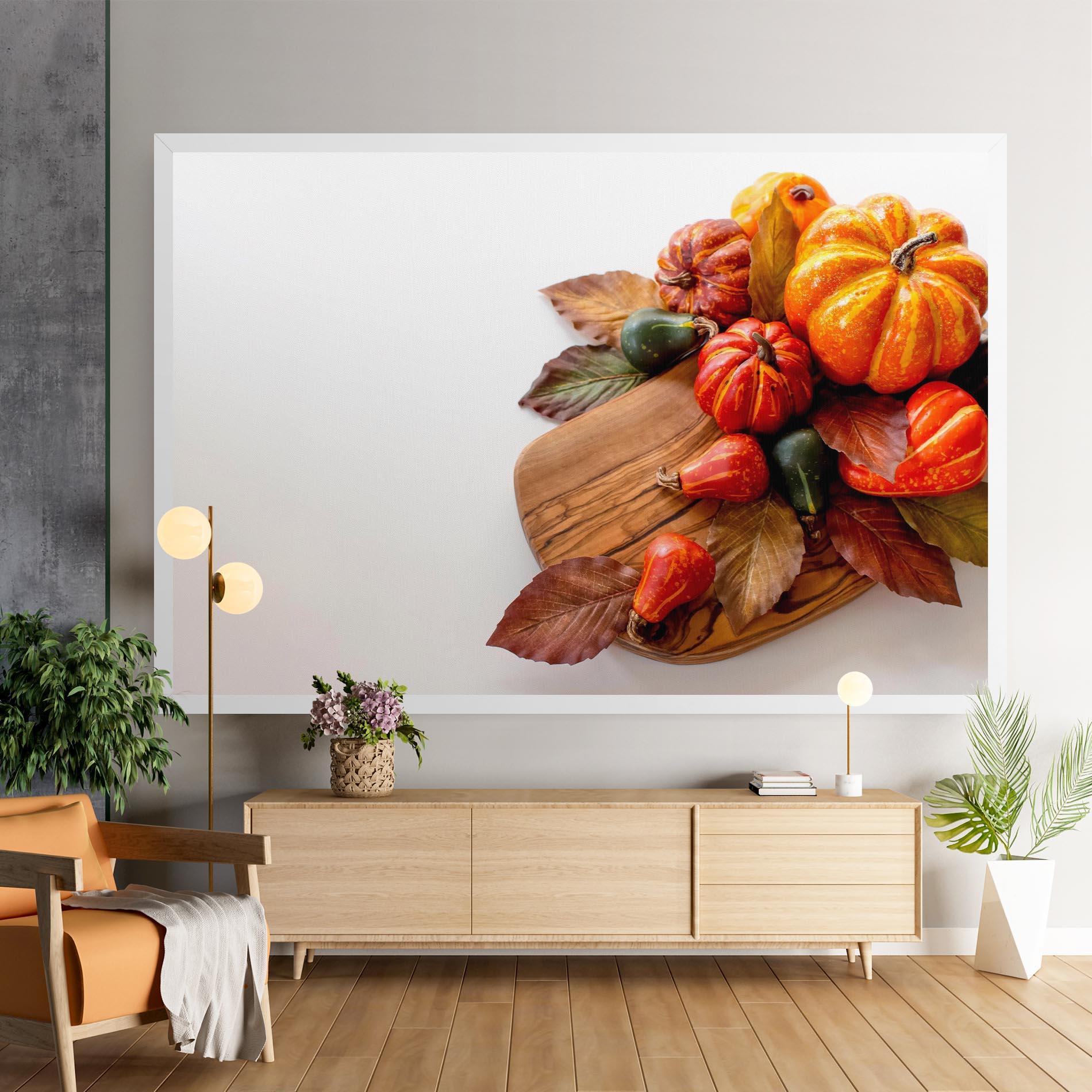 Vászonkép Autumn Pumpkins mockup 9