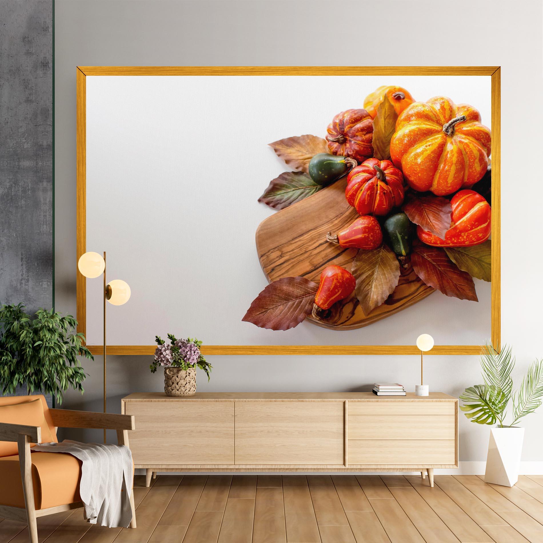 Vászonkép Autumn Pumpkins mockup 9