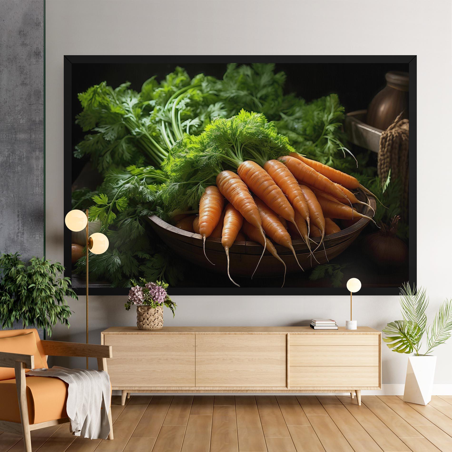 Vászonkép Fresh Carrots Basket mockup 9