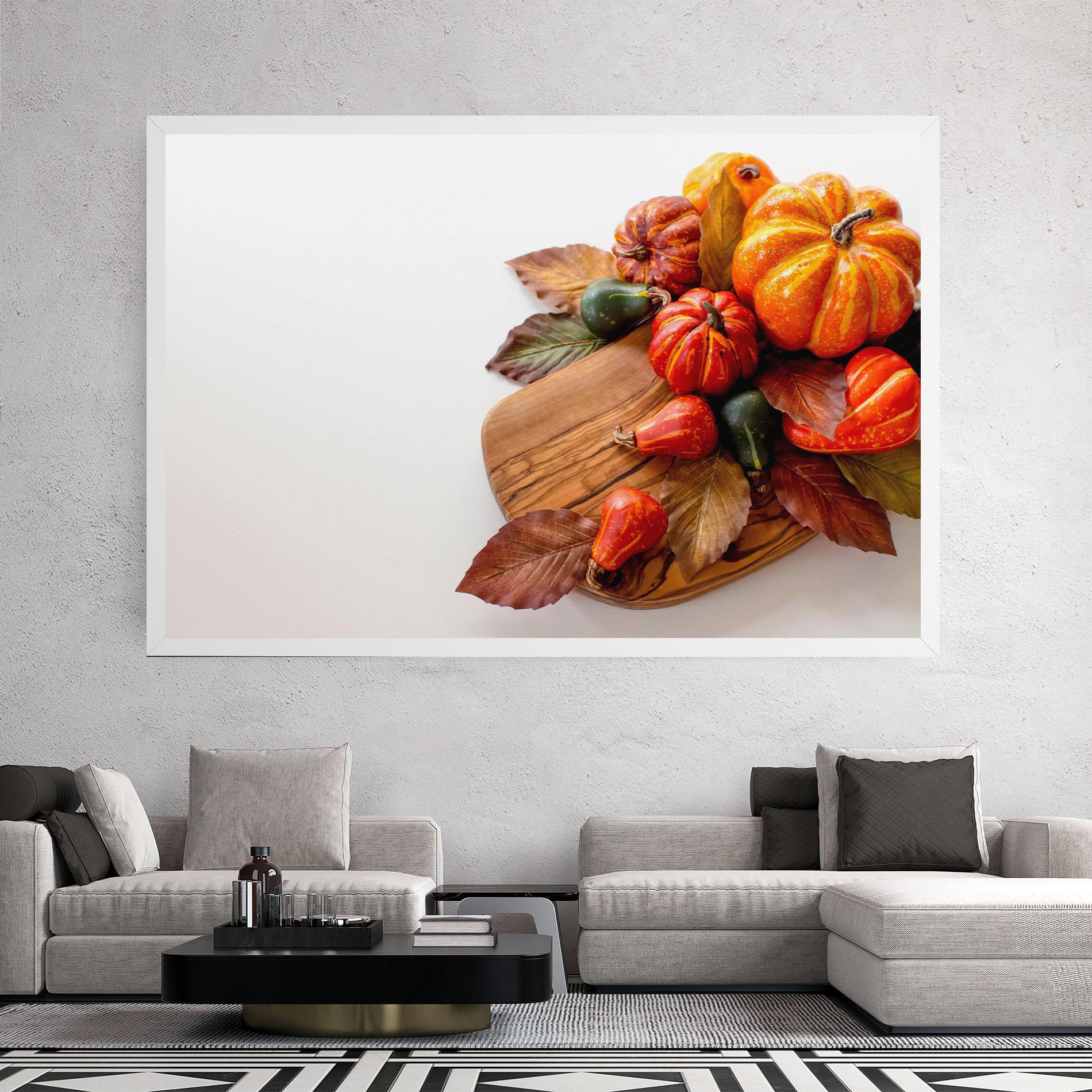 Vászonkép Autumn Pumpkins mockup 2