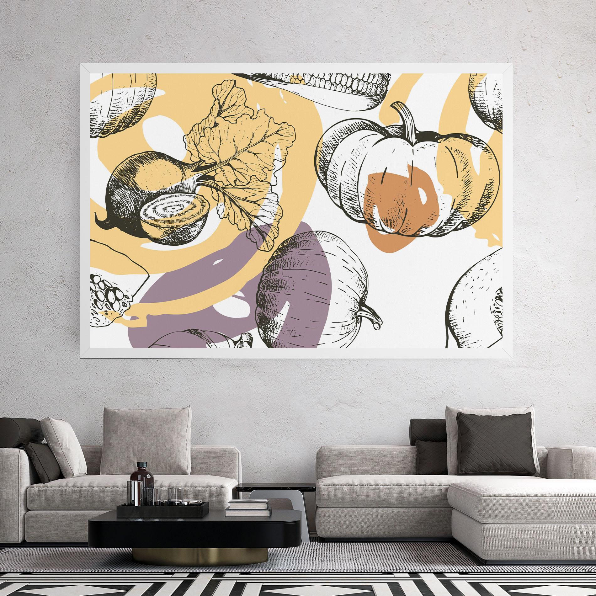 Vászonkép Cream Vegetables Art mockup 2