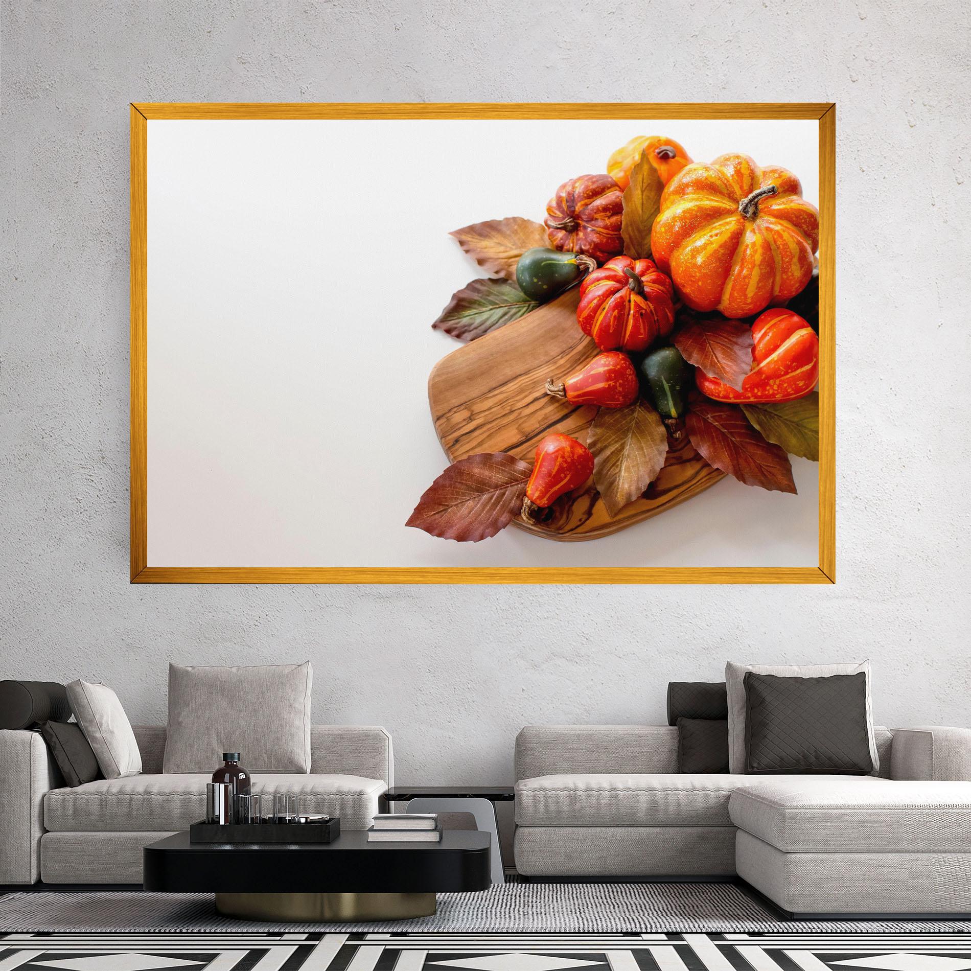 Vászonkép Autumn Pumpkins mockup 2
