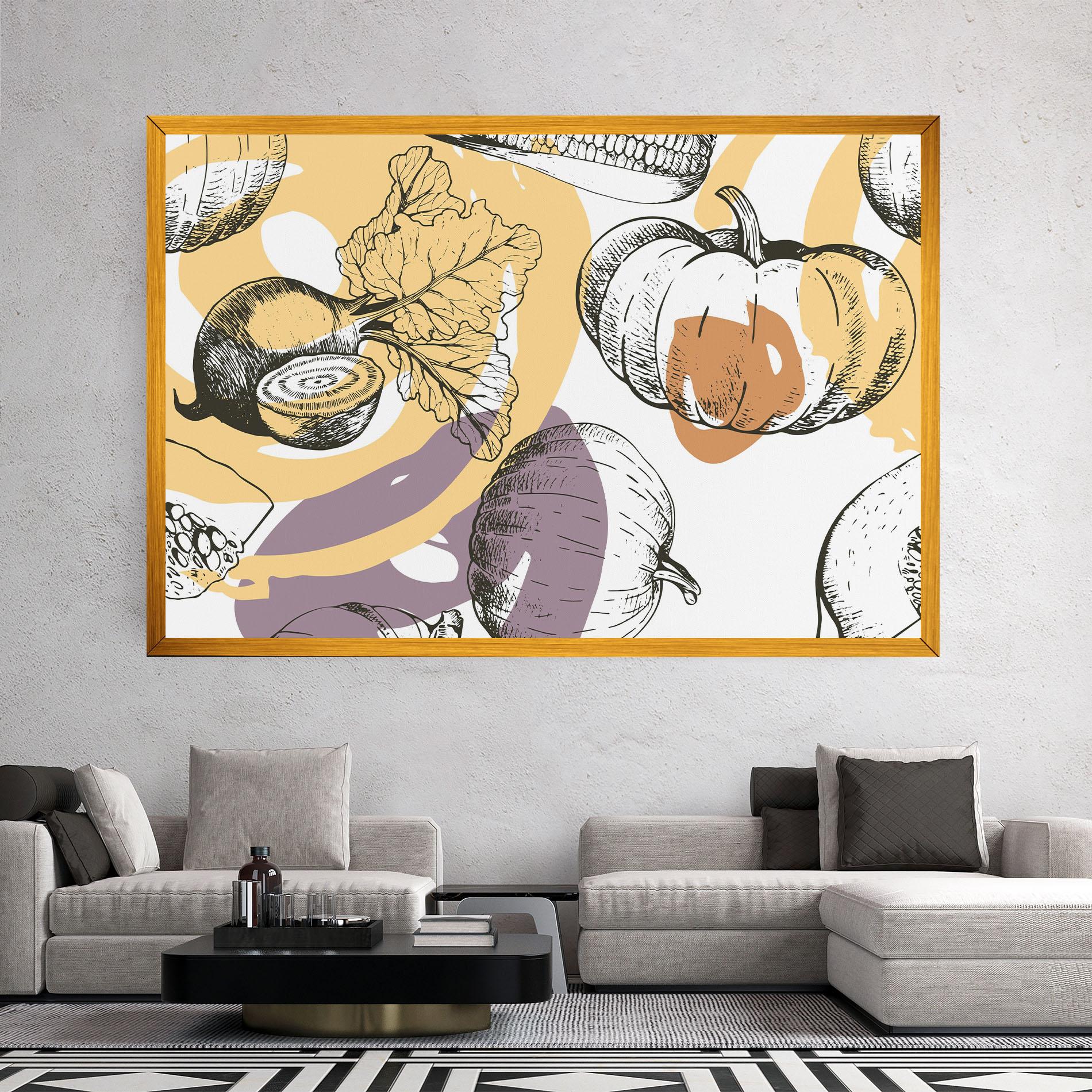 Vászonkép Cream Vegetables Art mockup 2