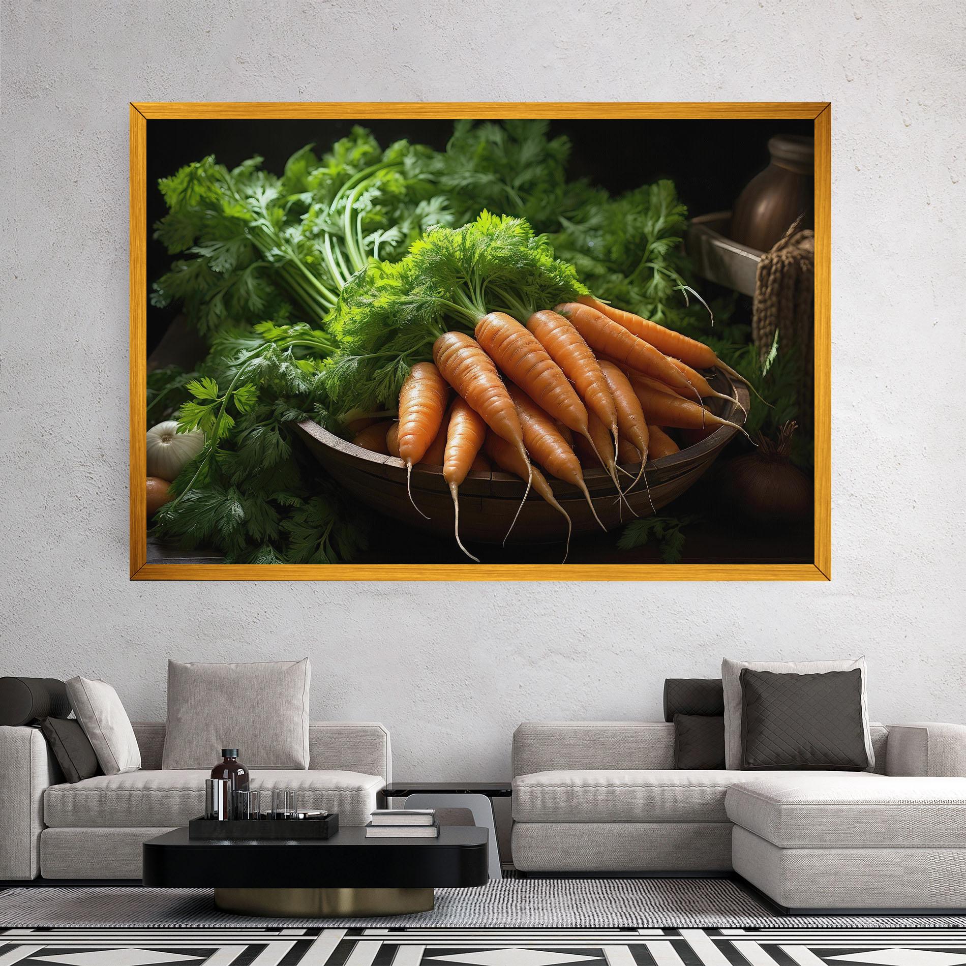 Vászonkép Fresh Carrots Basket mockup 2