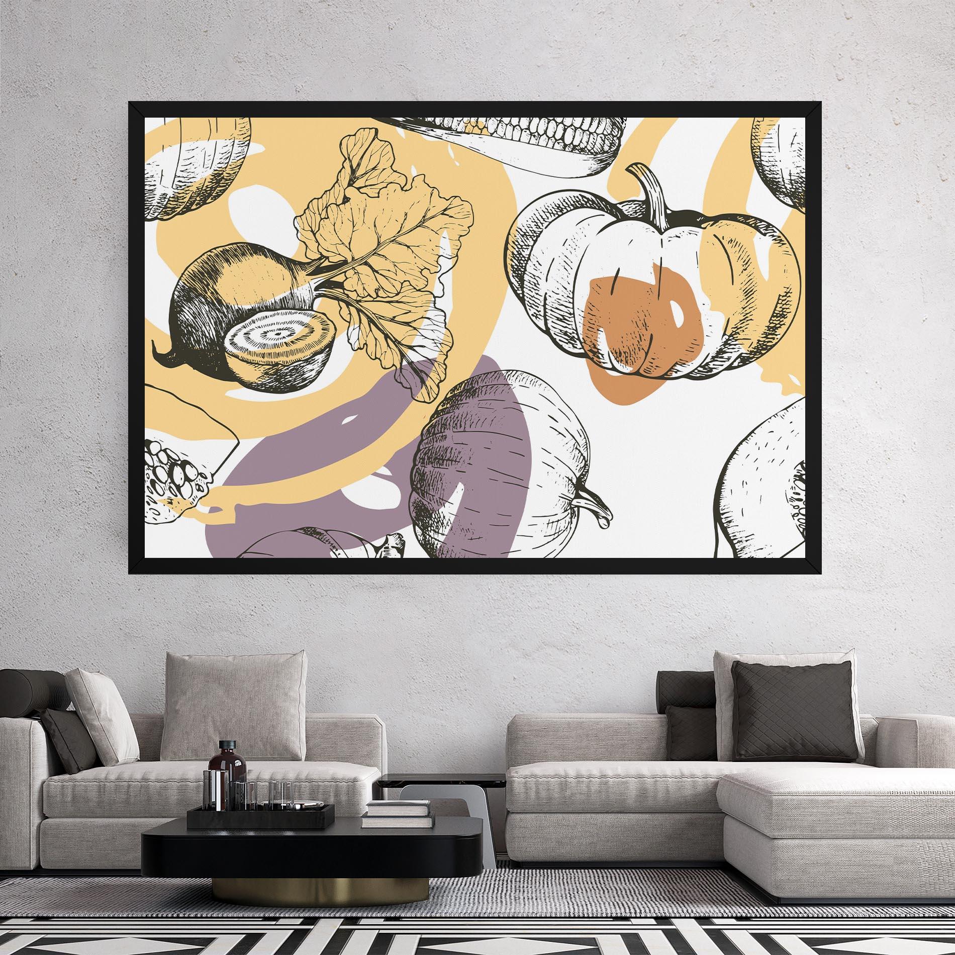 Vászonkép Cream Vegetables Art mockup 2