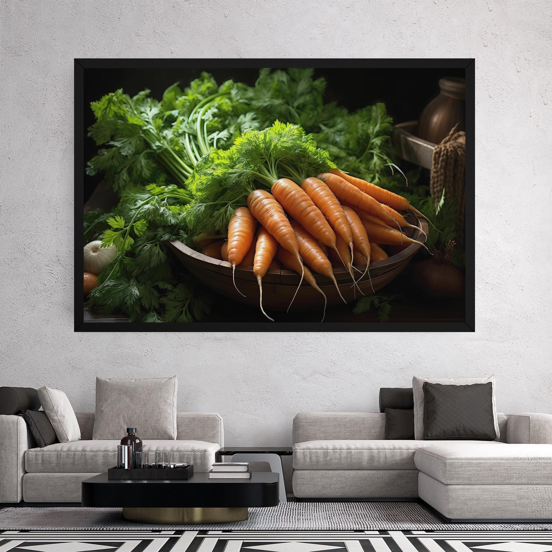 Vászonkép Fresh Carrots Basket mockup 2