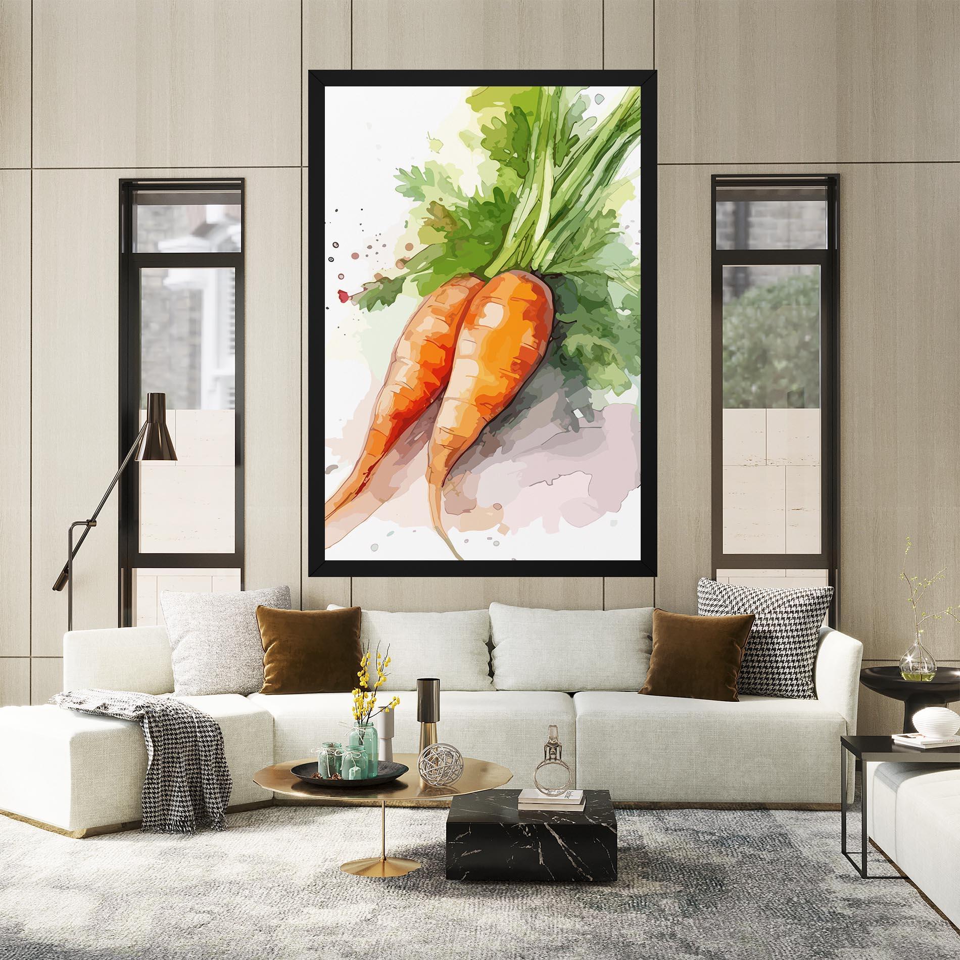 Vászonkép Carrot Watercolor mockup 2