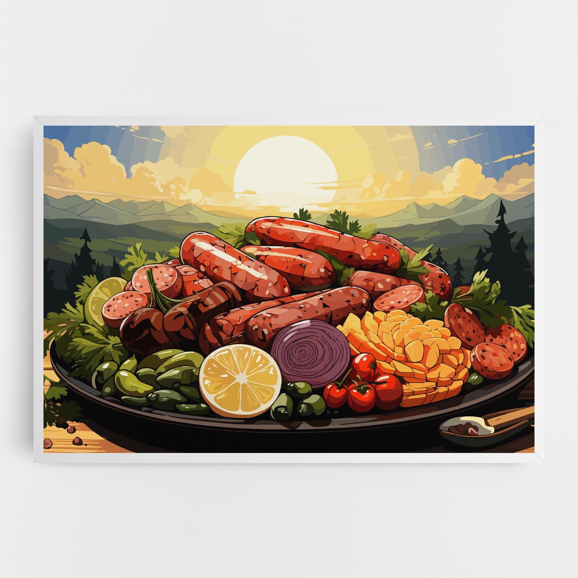 Vászonkép Sunset Sousages mockup 0