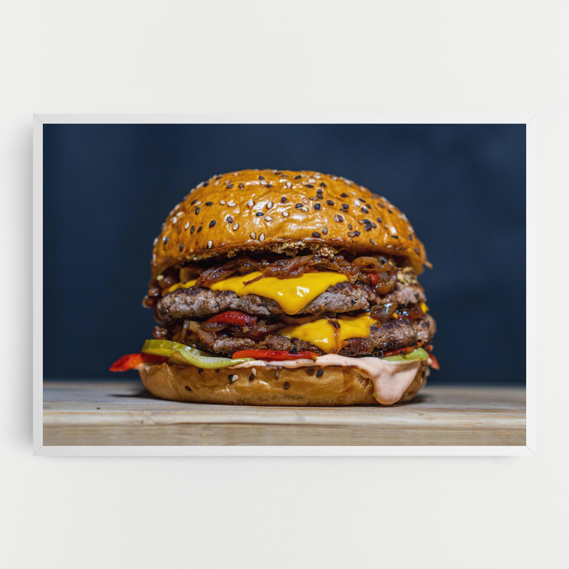 Vászonkép Tasty Hamburger mockup 0