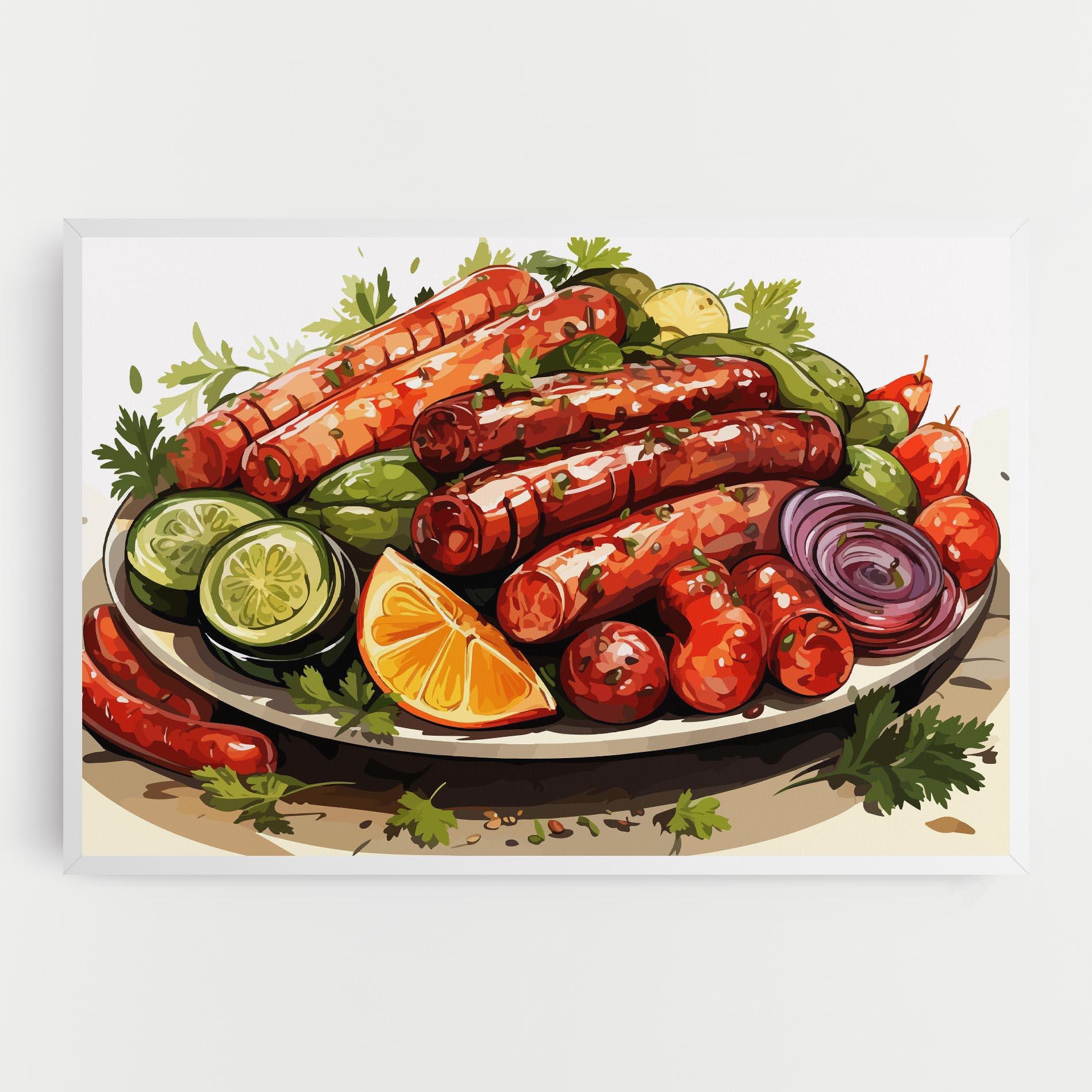 Vászonkép Tasty Sousages mockup 0