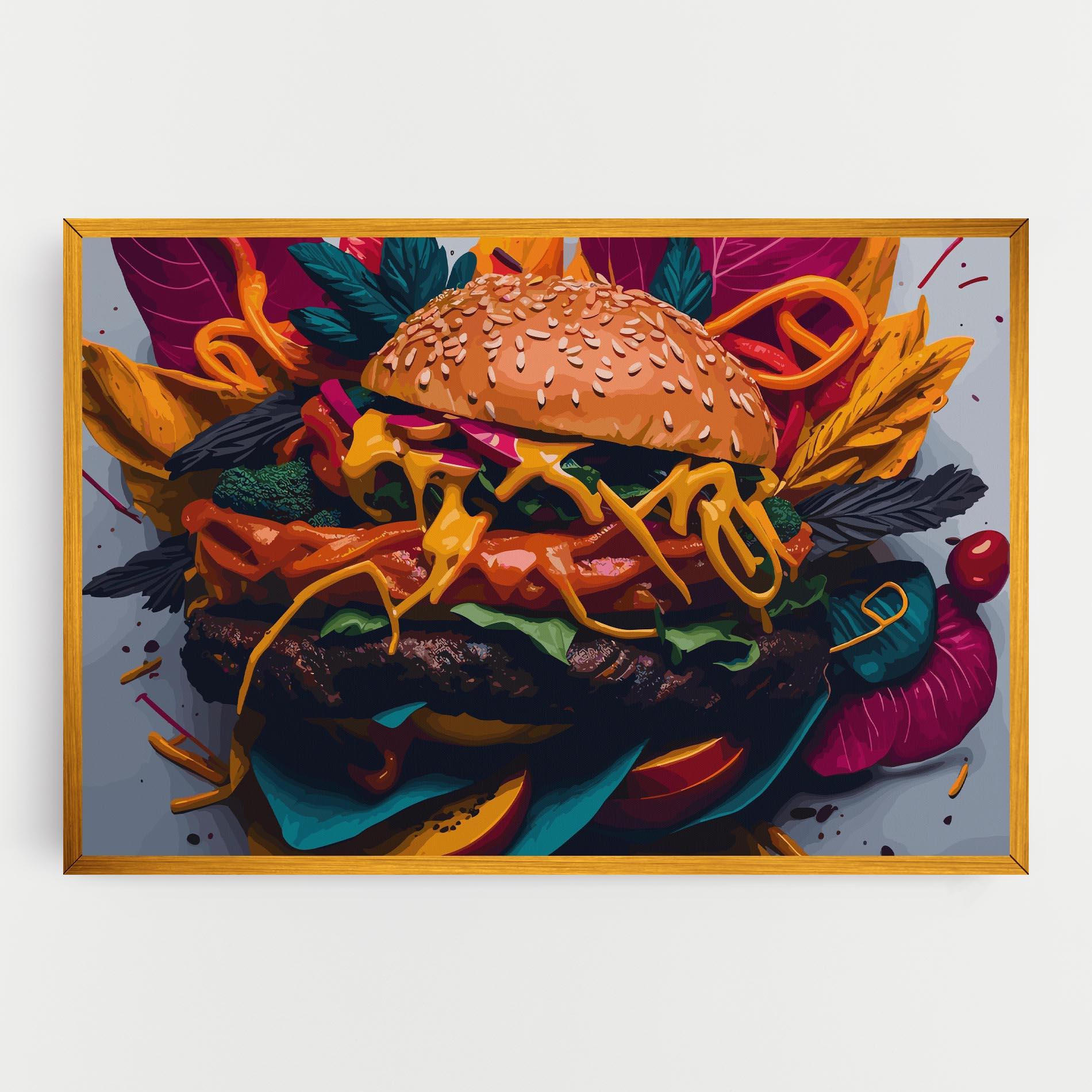 Vászonkép Burger Mustard mockup 0