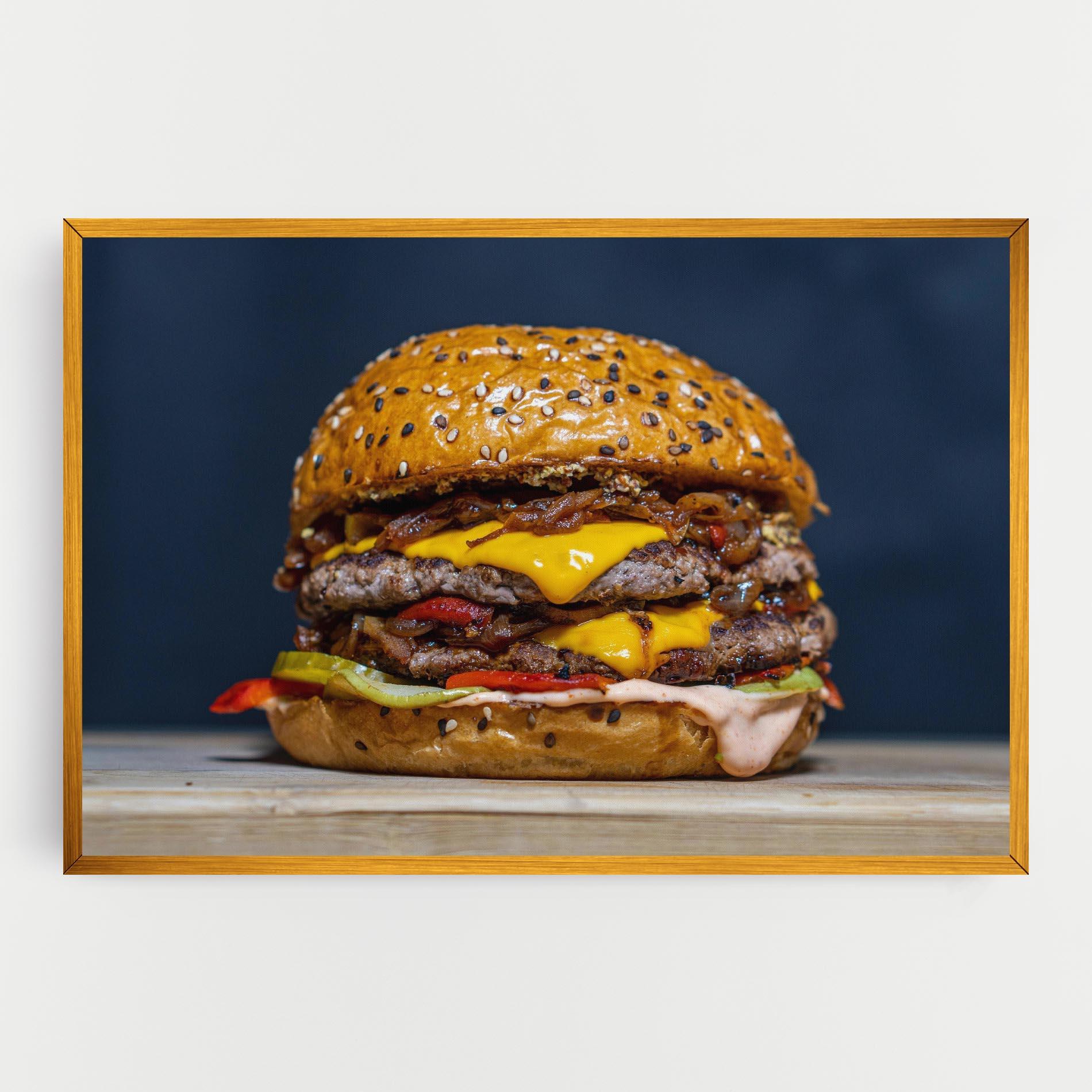 Vászonkép Tasty Hamburger mockup 0