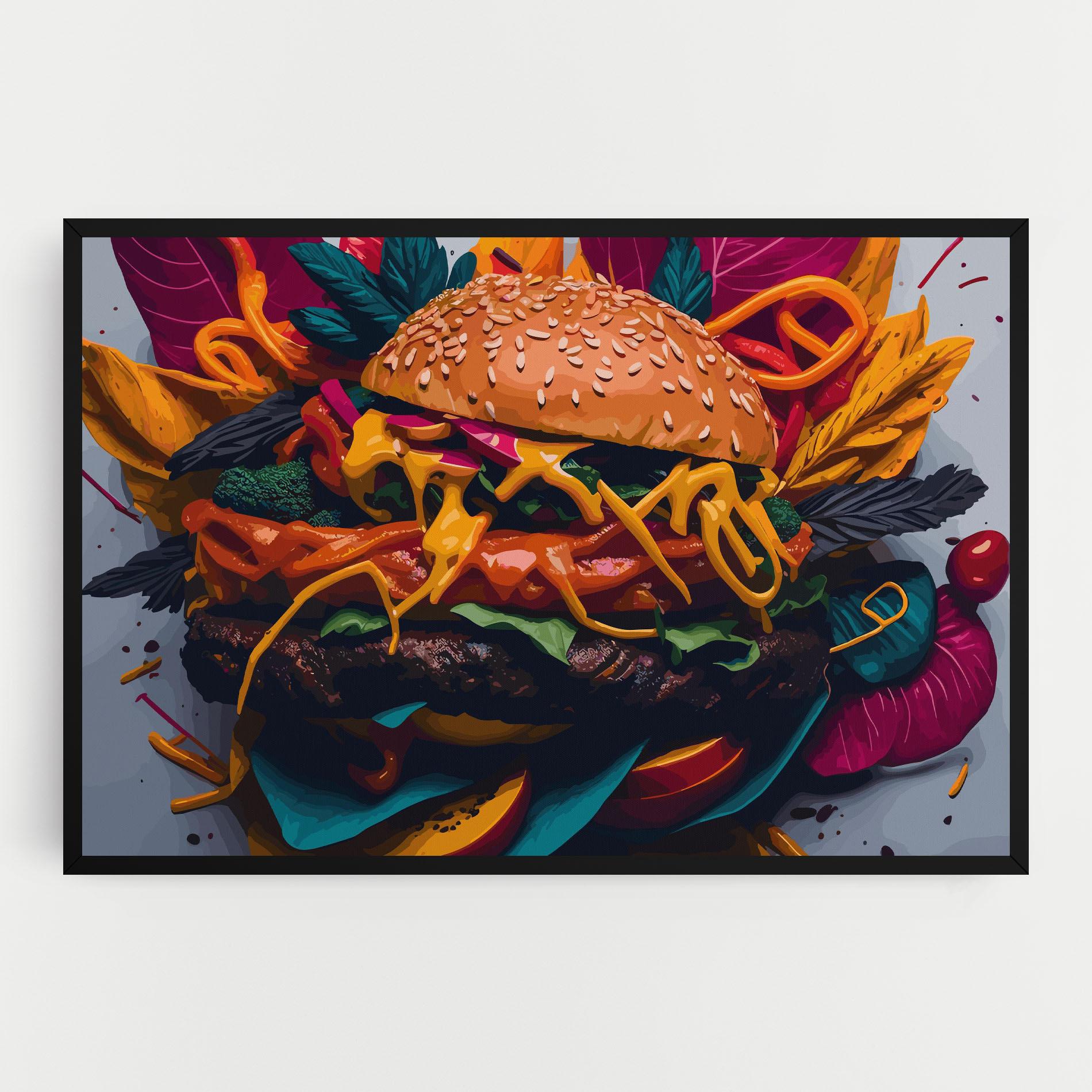 Vászonkép Burger Mustard mockup 0