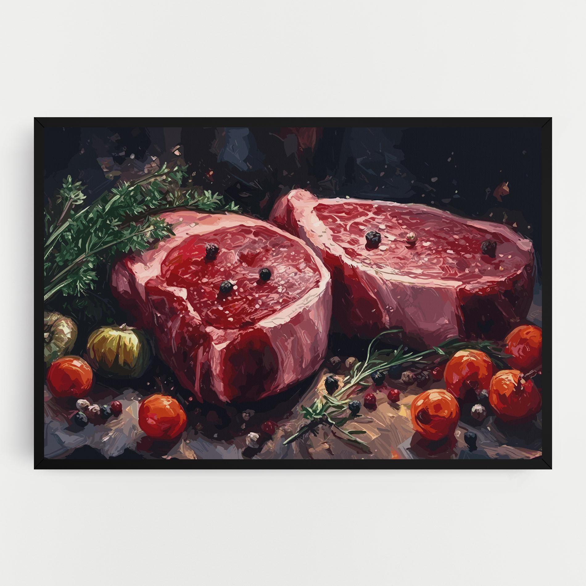 Vászonkép Meat With Tomatoes mockup 0