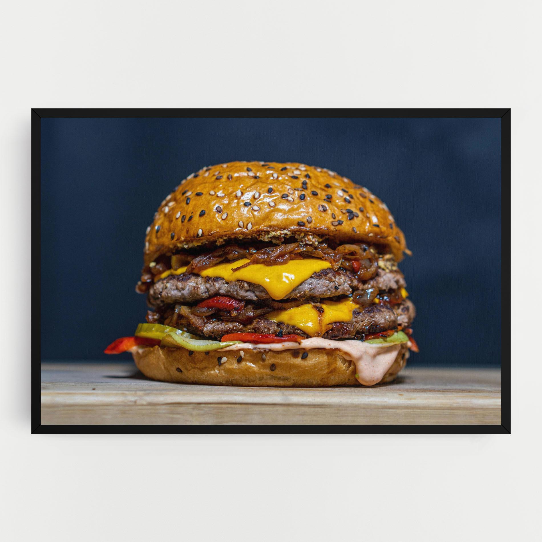 Vászonkép Tasty Hamburger mockup 0