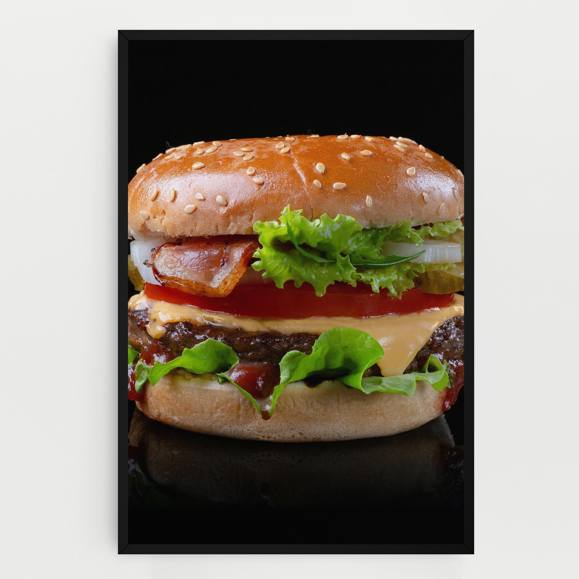 Vászonkép Yumm Hamburger mockup 0