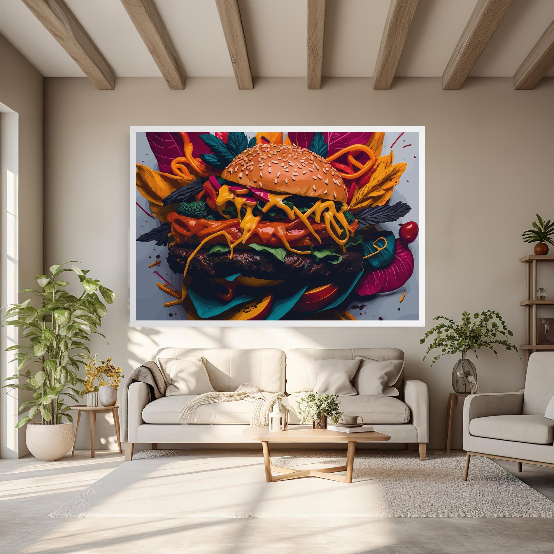 Vászonkép Burger Mustard mockup 6