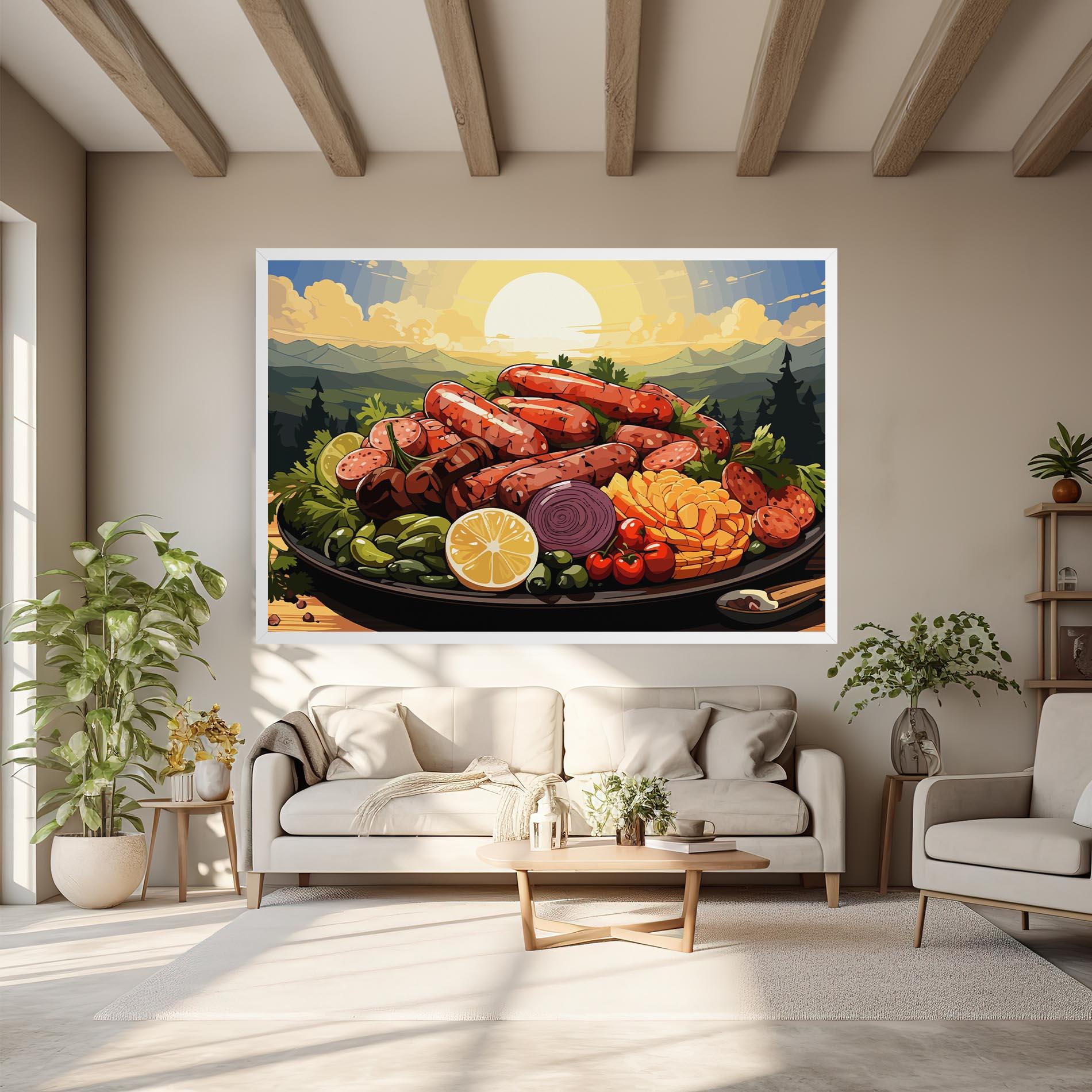 Vászonkép Sunset Sousages mockup 6