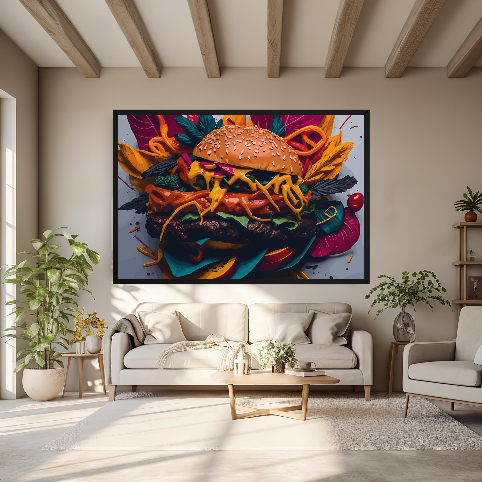 Vászonkép Burger Mustard mockup 6