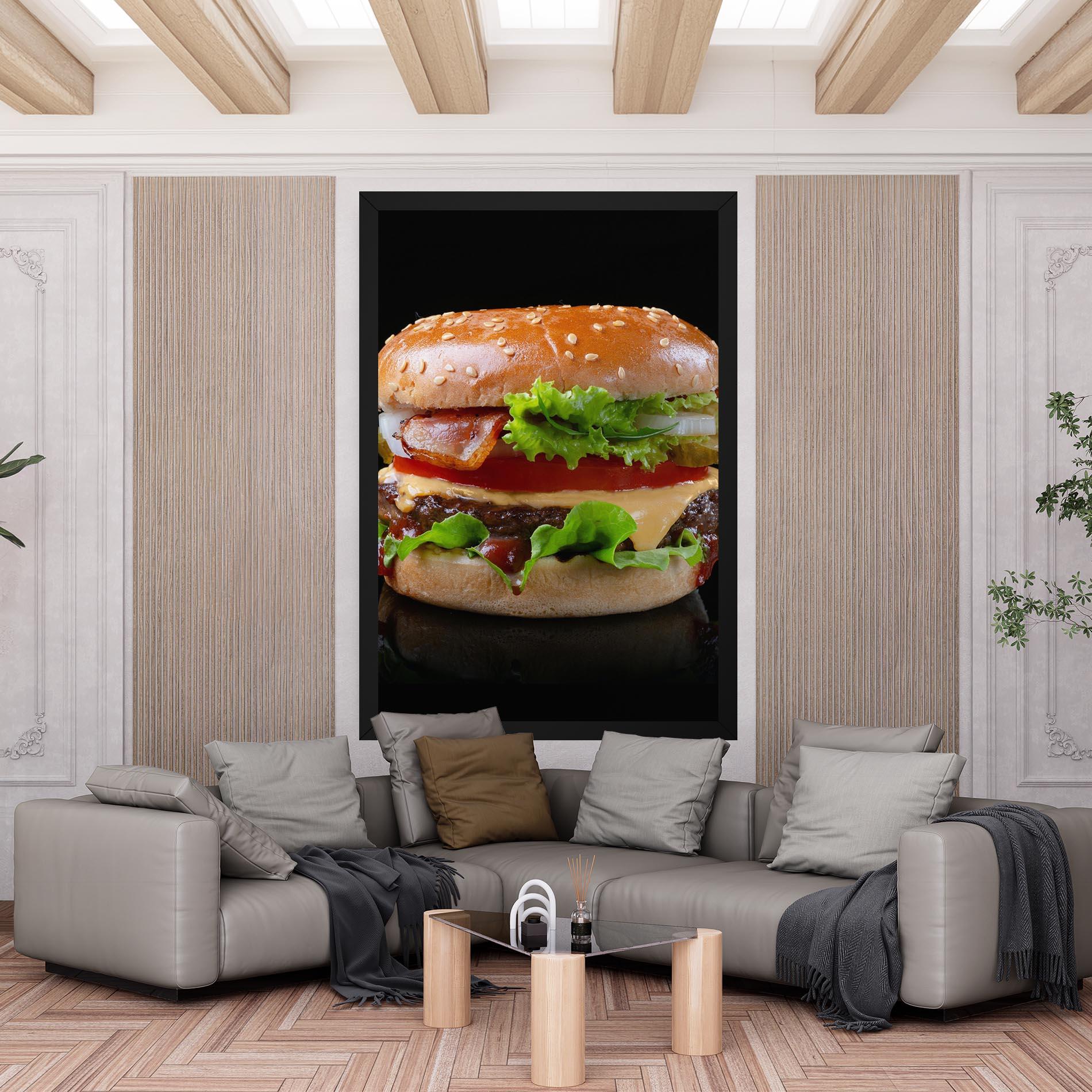 Vászonkép Yumm Hamburger mockup 6