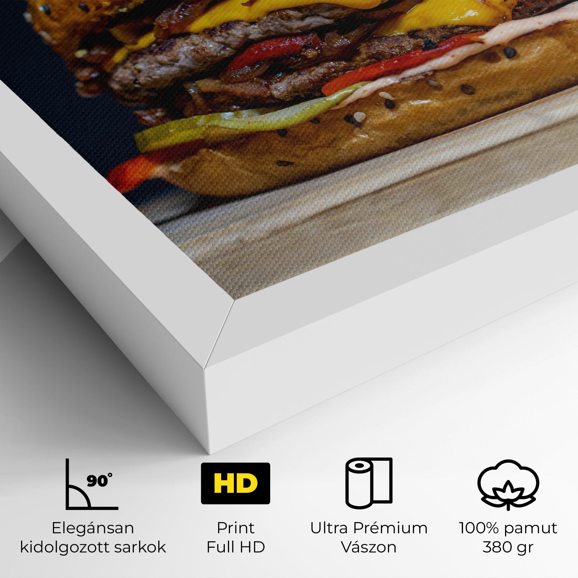 Vászonkép Tasty Hamburger mockup 4