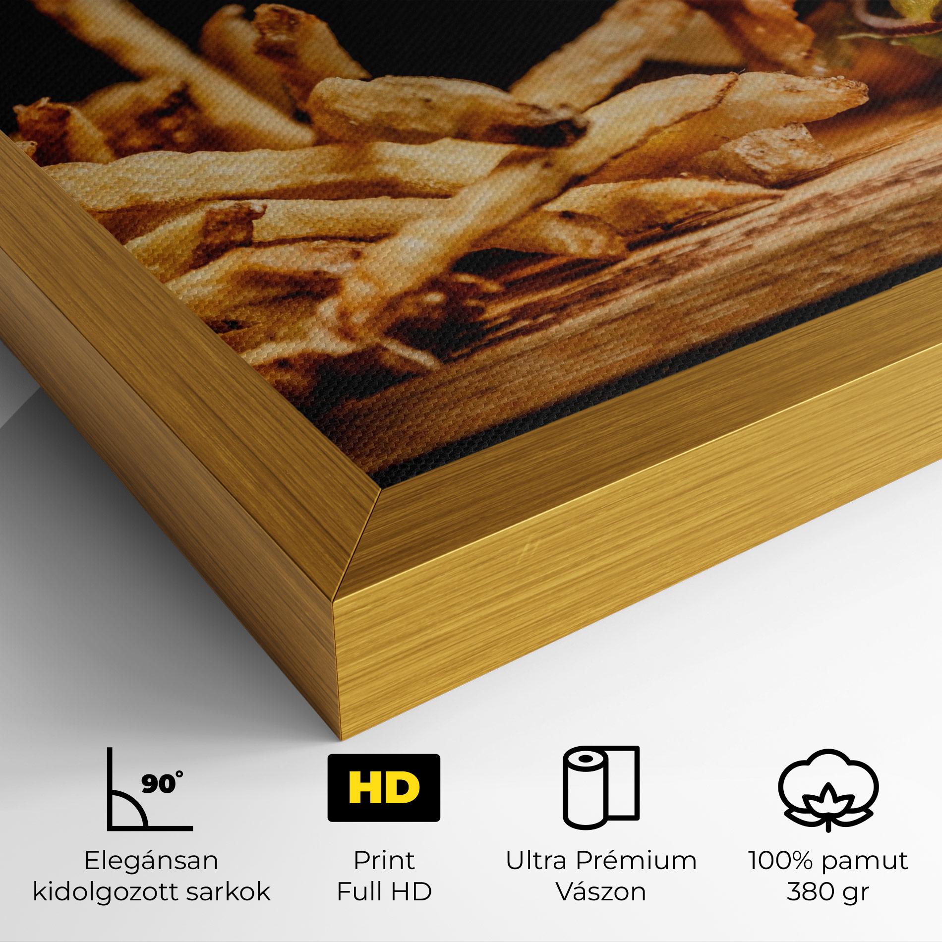 Vászonkép Hamburger With Fries mockup 4