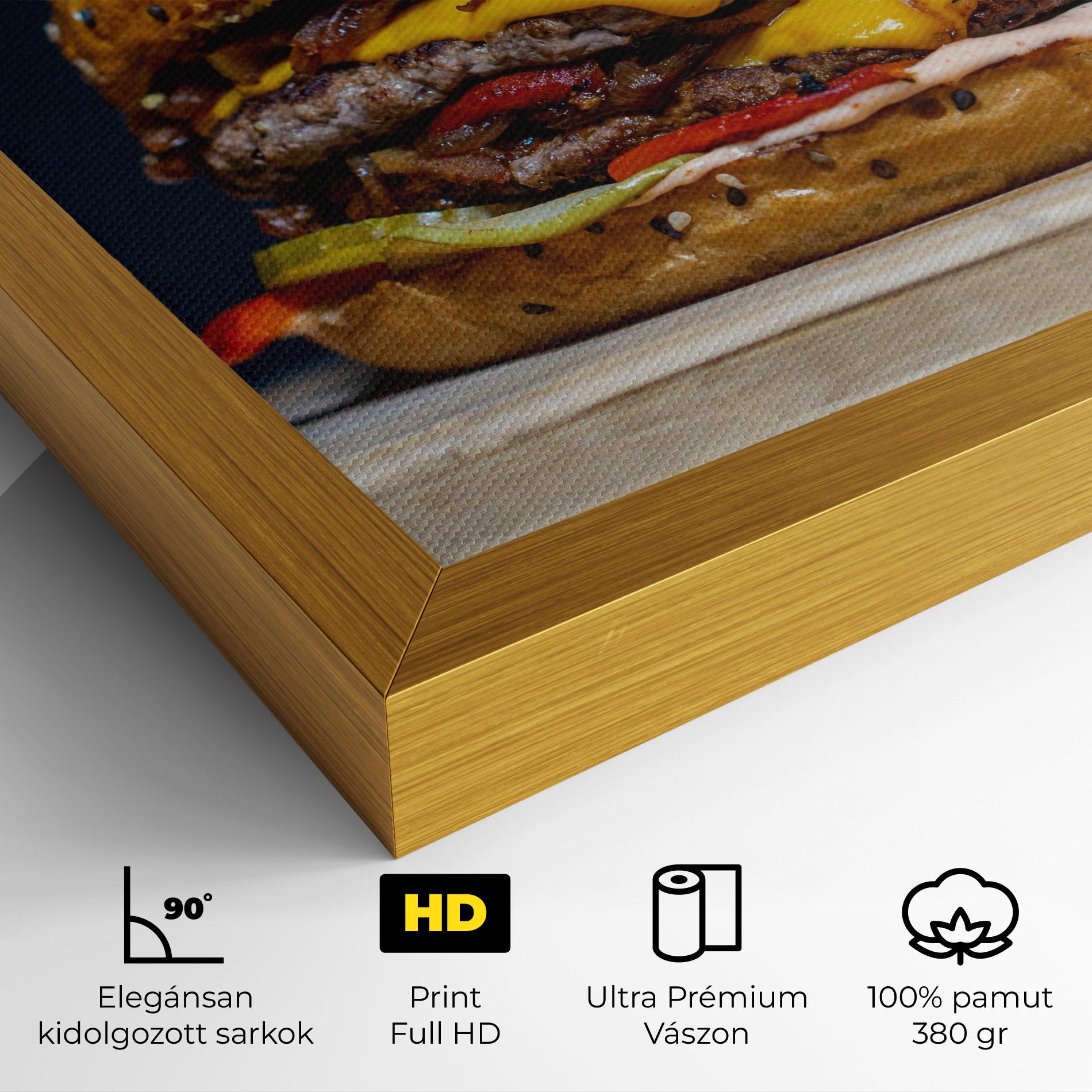 Vászonkép Tasty Hamburger mockup 4
