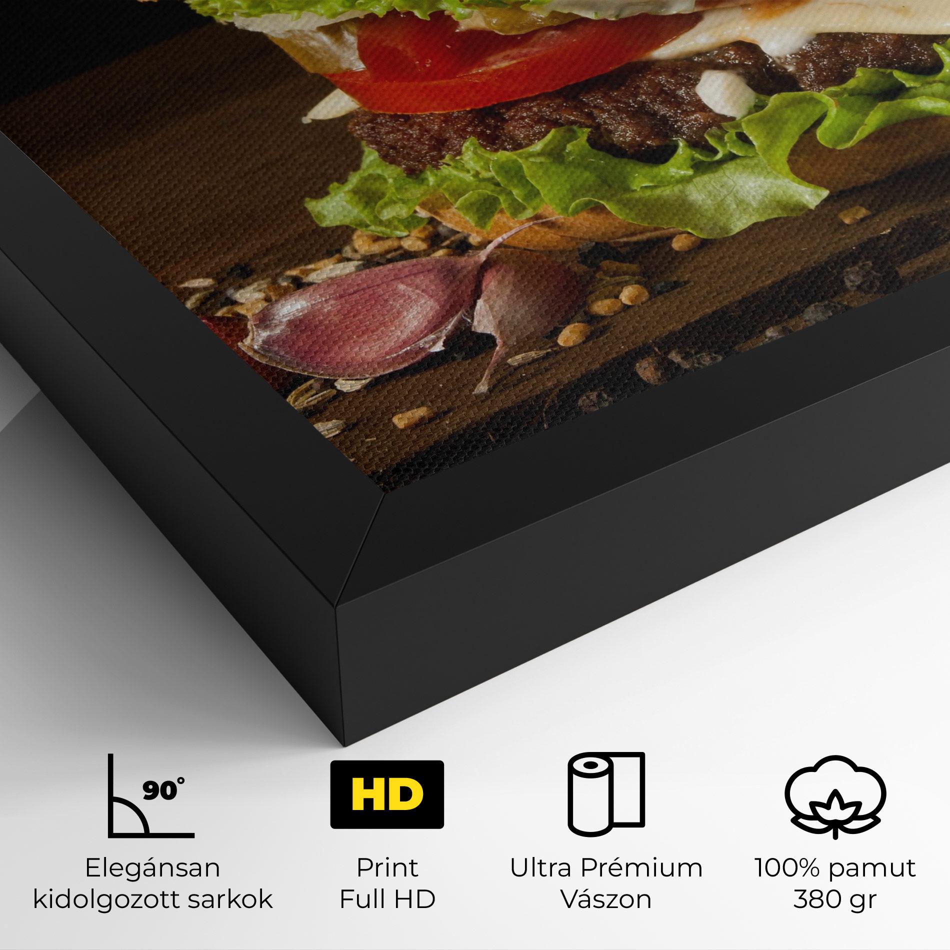 Vászonkép Delicious Hamburger mockup 4