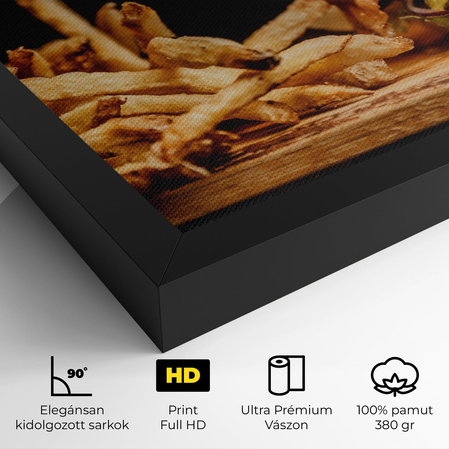 Vászonkép Hamburger With Fries mockup 4