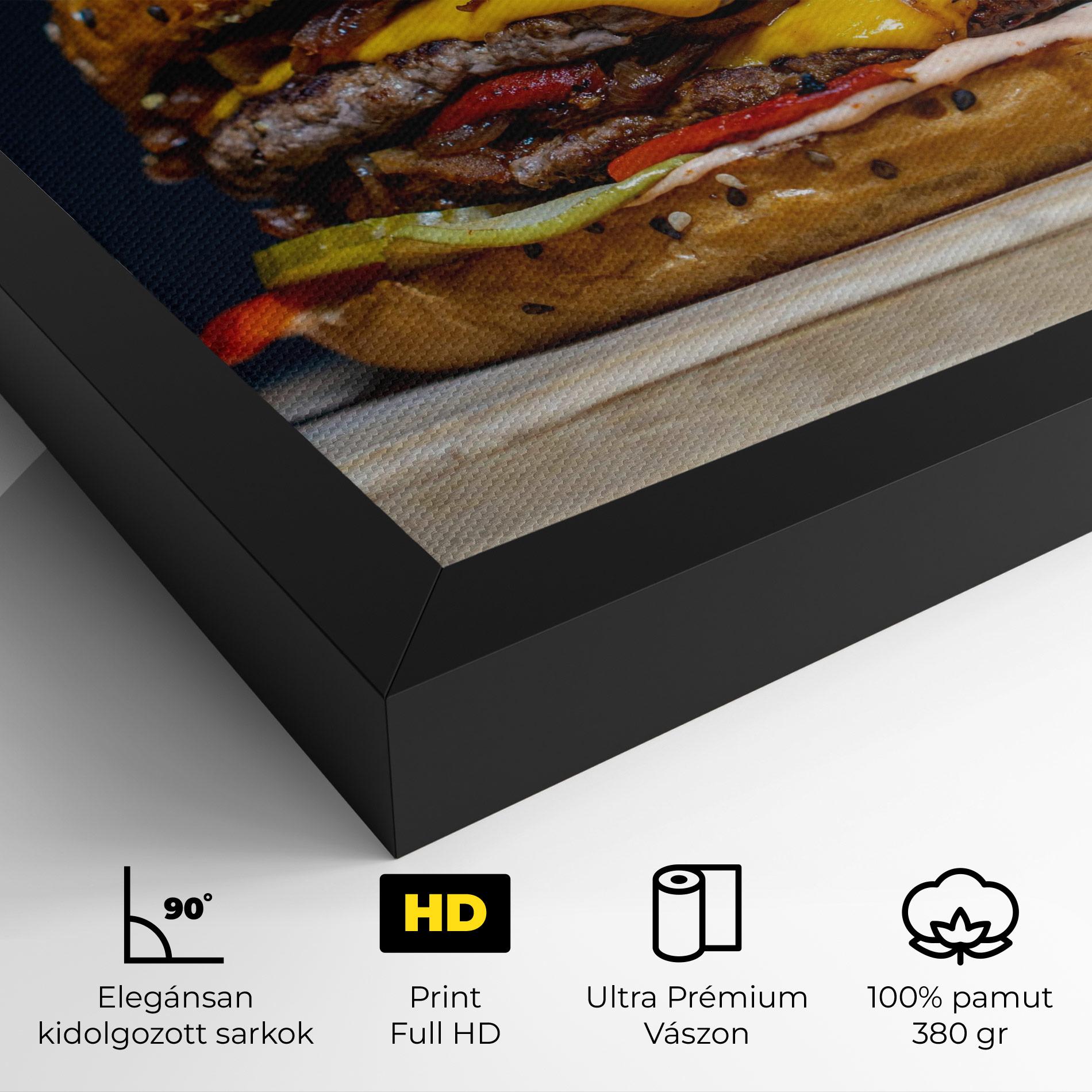 Vászonkép Tasty Hamburger mockup 4