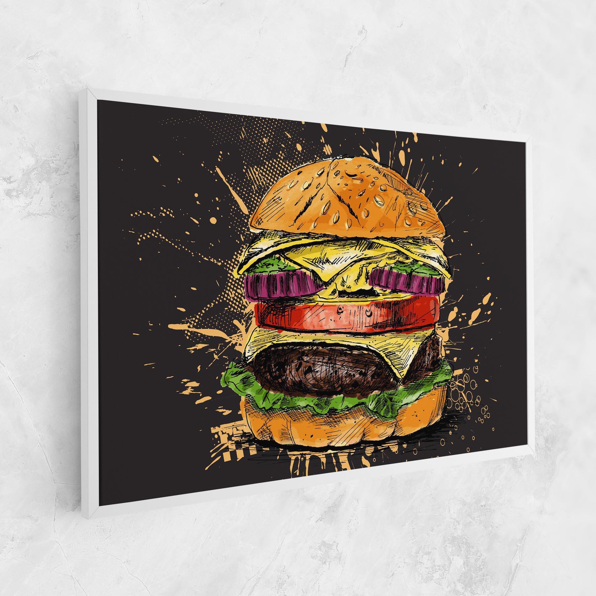 Vászonkép Burger Drawing mockup 1