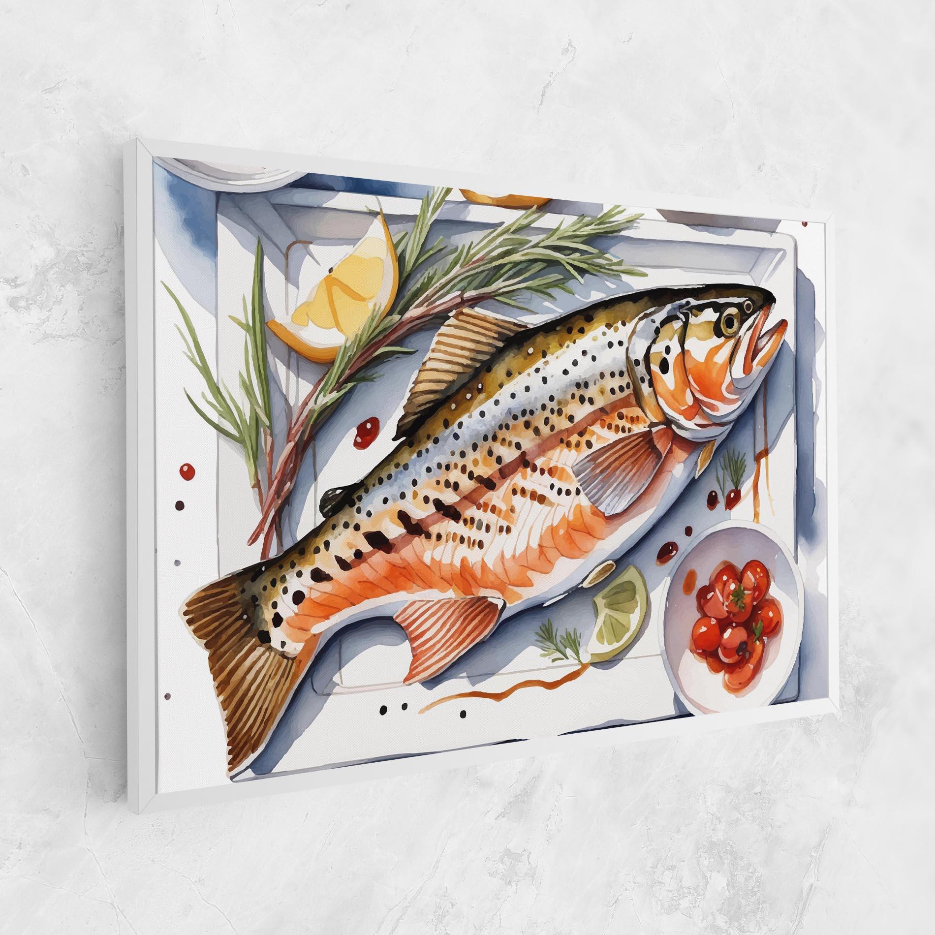 Vászonkép Grilled Trout mockup 1