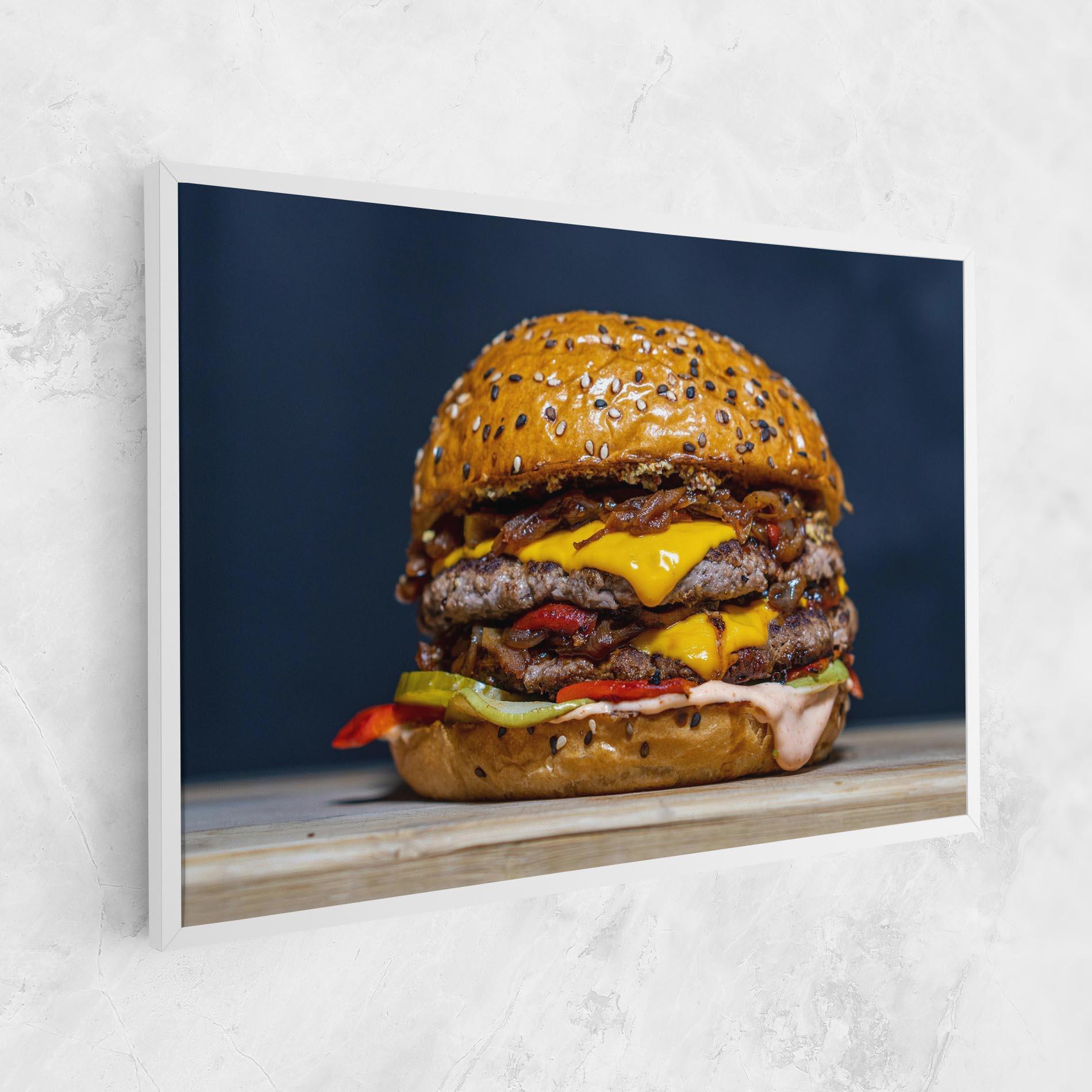 Vászonkép Tasty Hamburger mockup 1