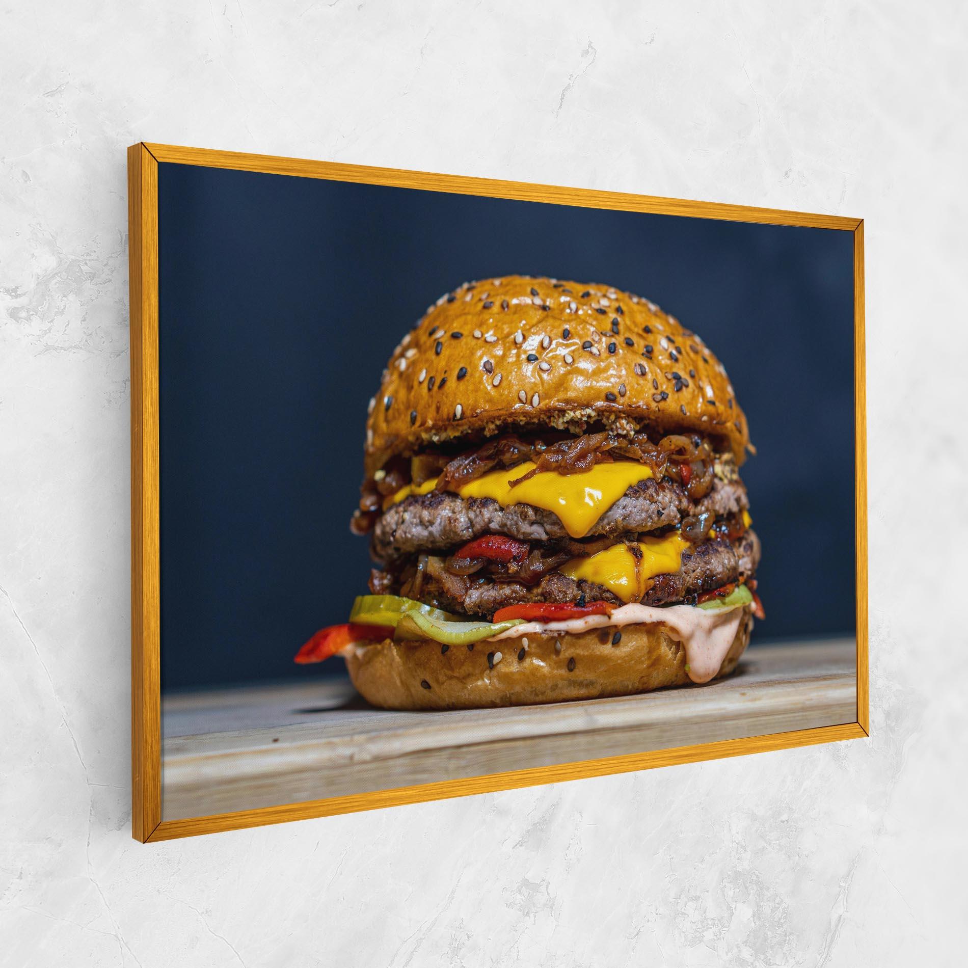 Vászonkép Tasty Hamburger mockup 1
